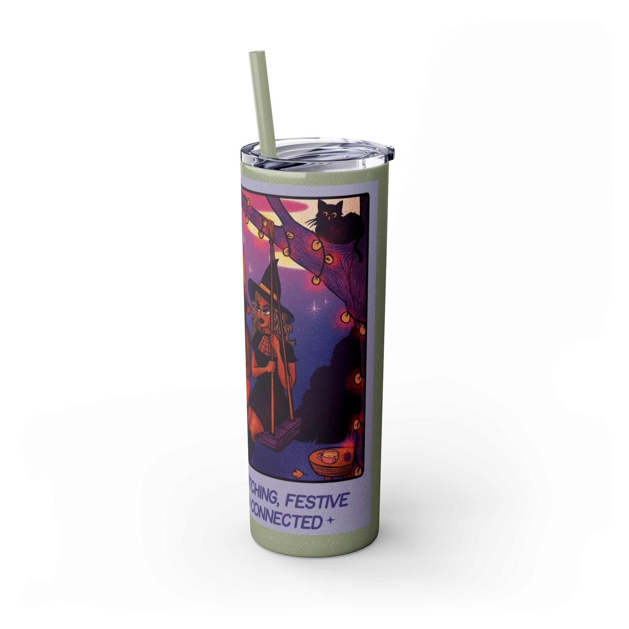 🎁 Spooky season gifts Enchanting Libra Skinny Tumbler with Straw | 20oz | Perfect for Halloween, Witchy Vibes, Astrology Lovers, Gift Idea, Custom Beverage Holder - Metamorphosis Creations