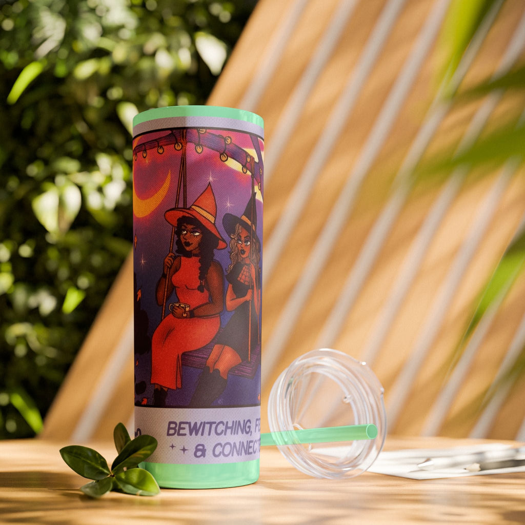 🎁 Spooky season gifts Enchanting Libra Skinny Tumbler with Straw | 20oz | Perfect for Halloween, Witchy Vibes, Astrology Lovers, Gift Idea, Custom Beverage Holder - Metamorphosis Creations