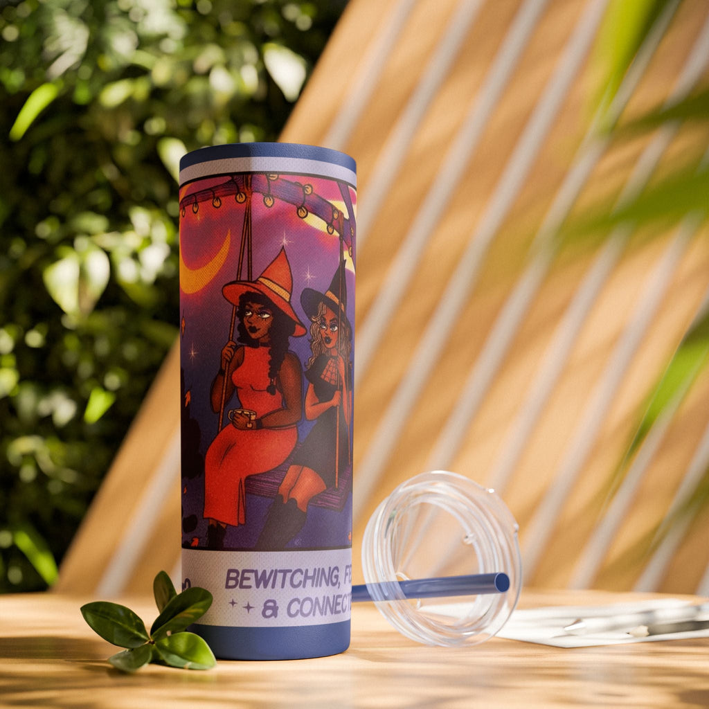 🎁 Spooky season gifts Enchanting Libra Skinny Tumbler with Straw | 20oz | Perfect for Halloween, Witchy Vibes, Astrology Lovers, Gift Idea, Custom Beverage Holder - Metamorphosis Creations