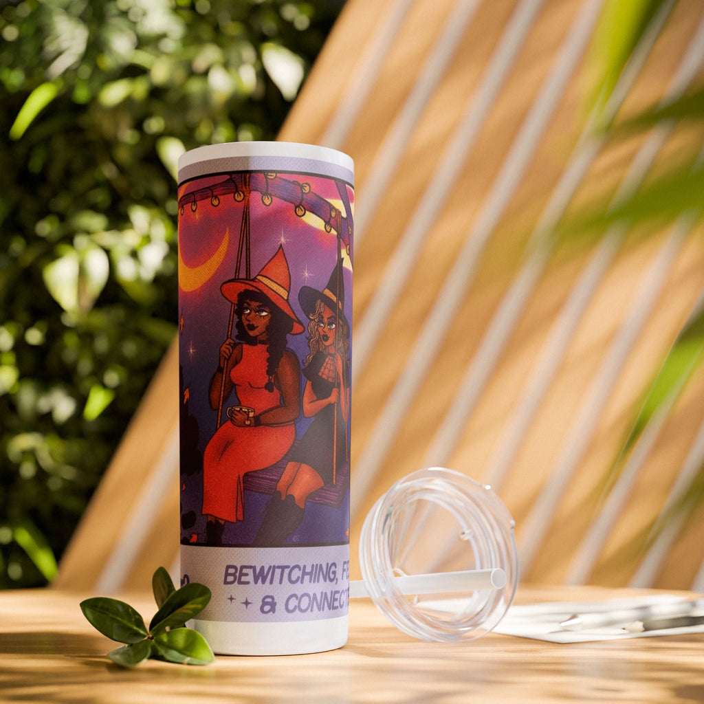 🎁 Spooky season gifts Enchanting Libra Skinny Tumbler with Straw | 20oz | Perfect for Halloween, Witchy Vibes, Astrology Lovers, Gift Idea, Custom Beverage Holder - Metamorphosis Creations