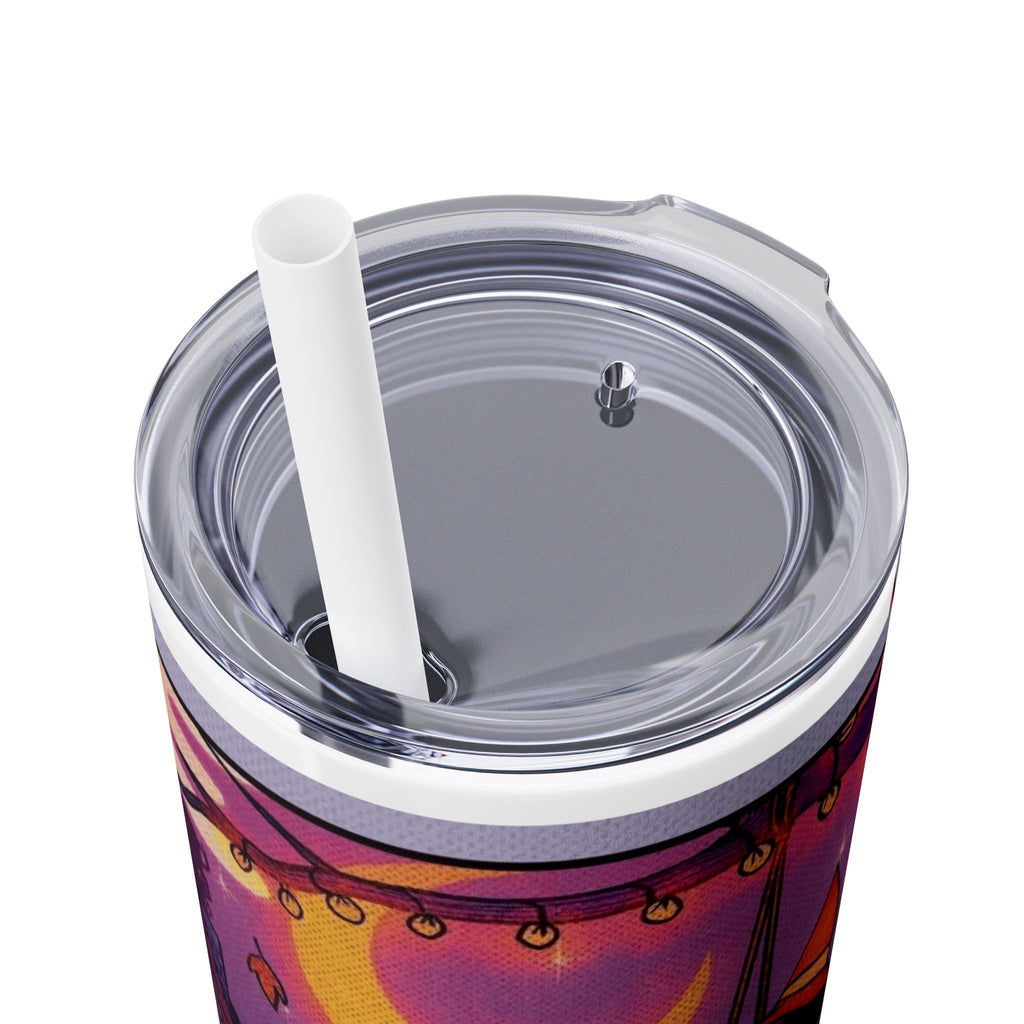 🎁 Spooky season gifts Enchanting Libra Skinny Tumbler with Straw | 20oz | Perfect for Halloween, Witchy Vibes, Astrology Lovers, Gift Idea, Custom Beverage Holder - Metamorphosis Creations