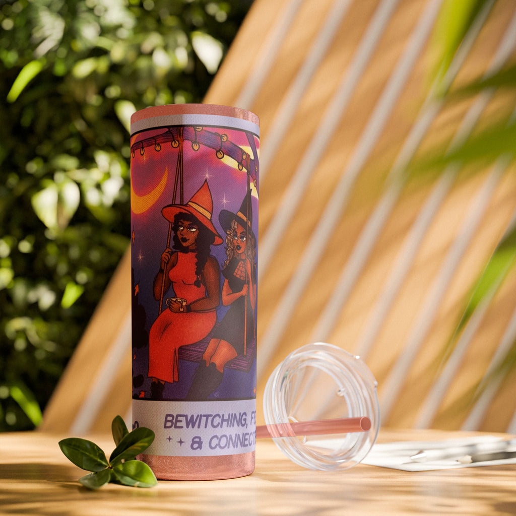 🎁 Spooky season gifts Enchanting Libra Skinny Tumbler with Straw | 20oz | Perfect for Halloween, Witchy Vibes, Astrology Lovers, Gift Idea, Custom Beverage Holder - Metamorphosis Creations