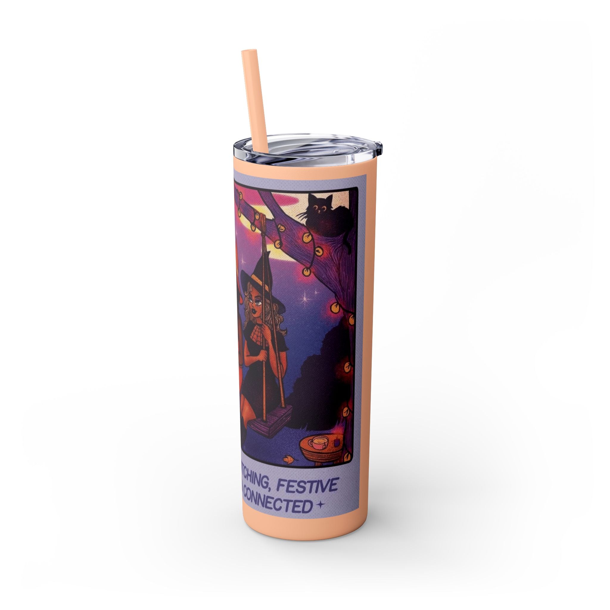 🎁 Spooky season gifts Enchanting Libra Skinny Tumbler with Straw | 20oz | Perfect for Halloween, Witchy Vibes, Astrology Lovers, Gift Idea, Custom Beverage Holder - Metamorphosis Creations