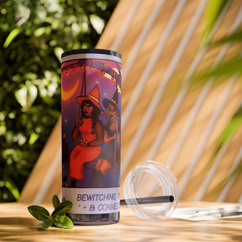 🎁 Spooky season gifts Enchanting Libra Skinny Tumbler with Straw | 20oz | Perfect for Halloween, Witchy Vibes, Astrology Lovers, Gift Idea, Custom Beverage Holder - Metamorphosis Creations