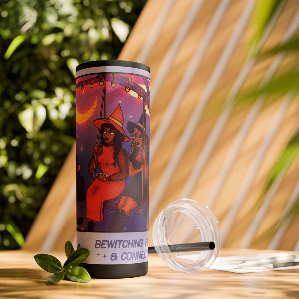 🎁 Spooky season gifts Enchanting Libra Skinny Tumbler with Straw | 20oz | Perfect for Halloween, Witchy Vibes, Astrology Lovers, Gift Idea, Custom Beverage Holder - Metamorphosis Creations