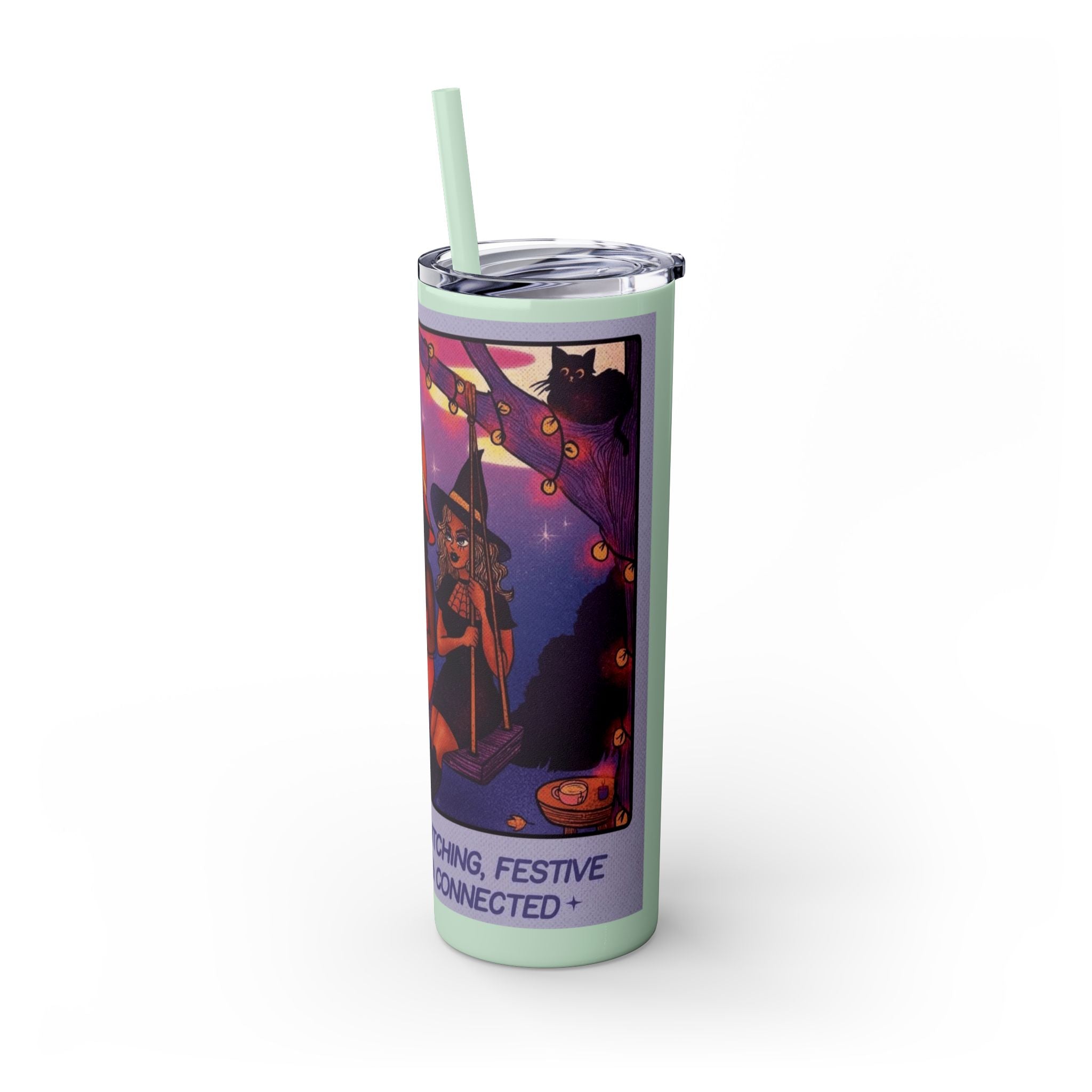 🎁 Spooky season gifts Enchanting Libra Skinny Tumbler with Straw | 20oz | Perfect for Halloween, Witchy Vibes, Astrology Lovers, Gift Idea, Custom Beverage Holder - Metamorphosis Creations