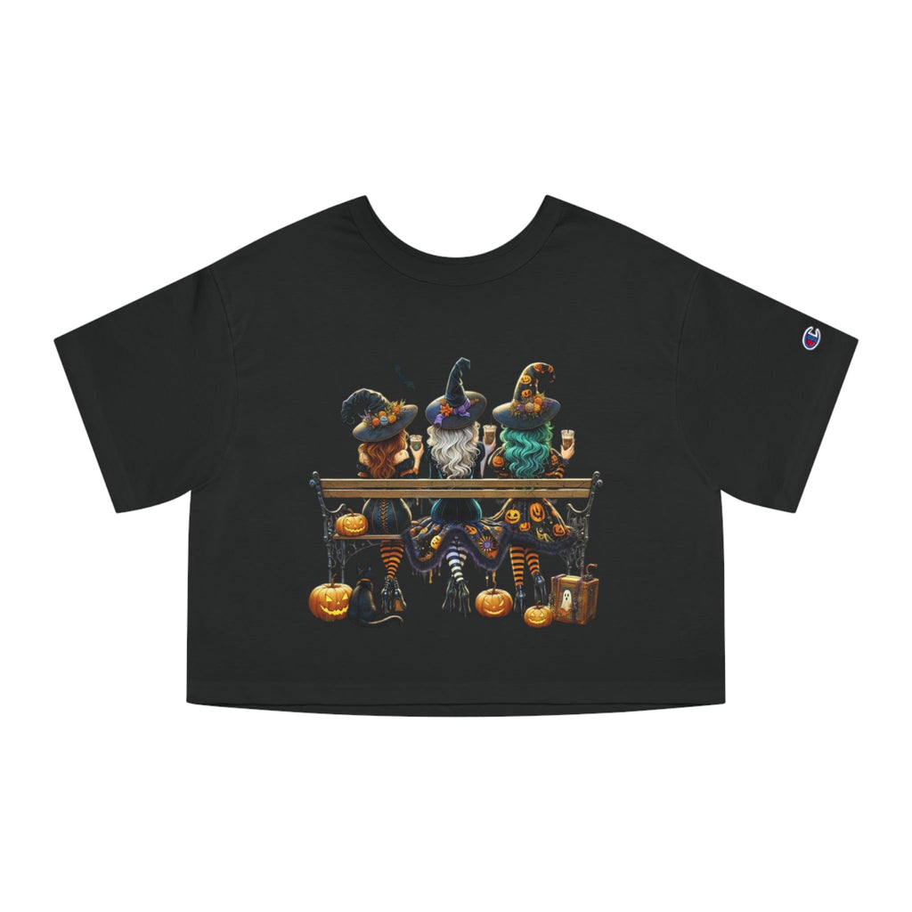 Spooky & Stylish Halloween Cropped Halloween T-Shirt for Women, Festive Witch Design, Casual Halloween Wear, Spooky Season Top, Perfect for Halloween Parties - Metamorphosis Creations