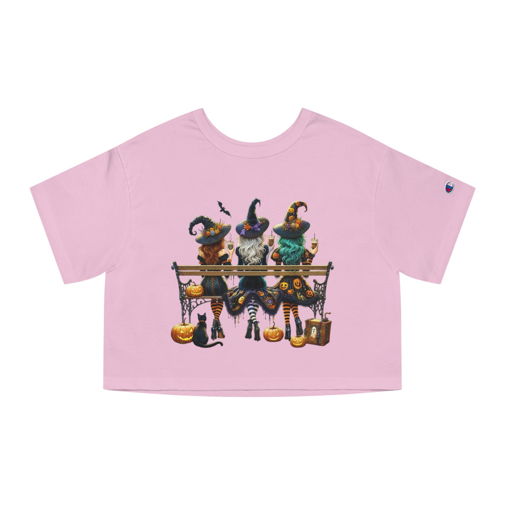 Spooky & Stylish Halloween Cropped Halloween T-Shirt for Women, Festive Witch Design, Casual Halloween Wear, Spooky Season Top, Perfect for Halloween Parties - Metamorphosis Creations