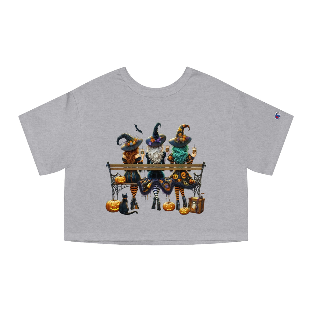 Spooky & Stylish Halloween Cropped Halloween T-Shirt for Women, Festive Witch Design, Casual Halloween Wear, Spooky Season Top, Perfect for Halloween Parties - Metamorphosis Creations