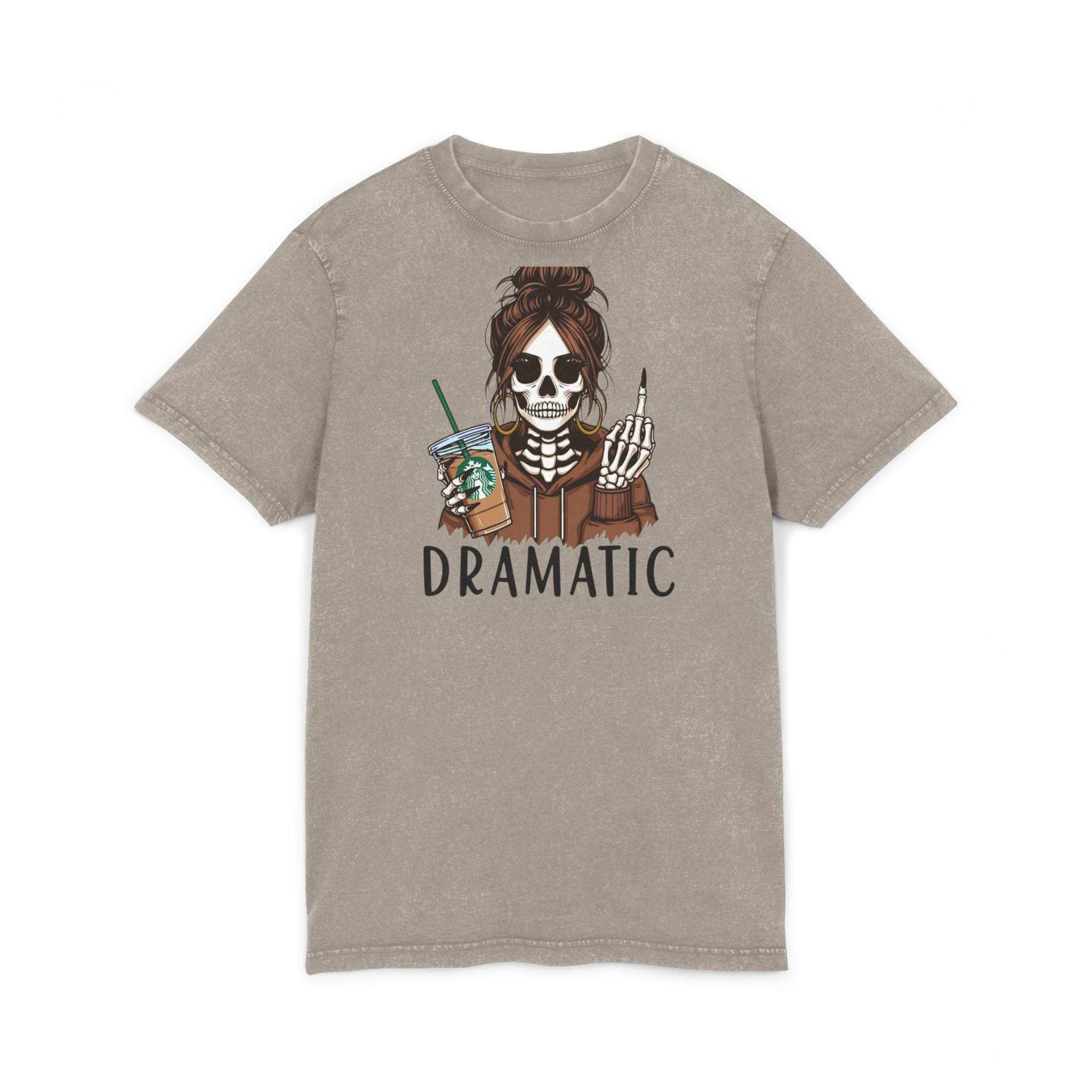 Spooky & Stylish Halloween T-Shirt – Limited Edition Dramatic Skeleton Acid Washed Tee, Vintage Graphic Shirt, Skull T-Shirt for Halloween, Boho Style Top, Casual Wear for Every Day - Metamorphosis Creations