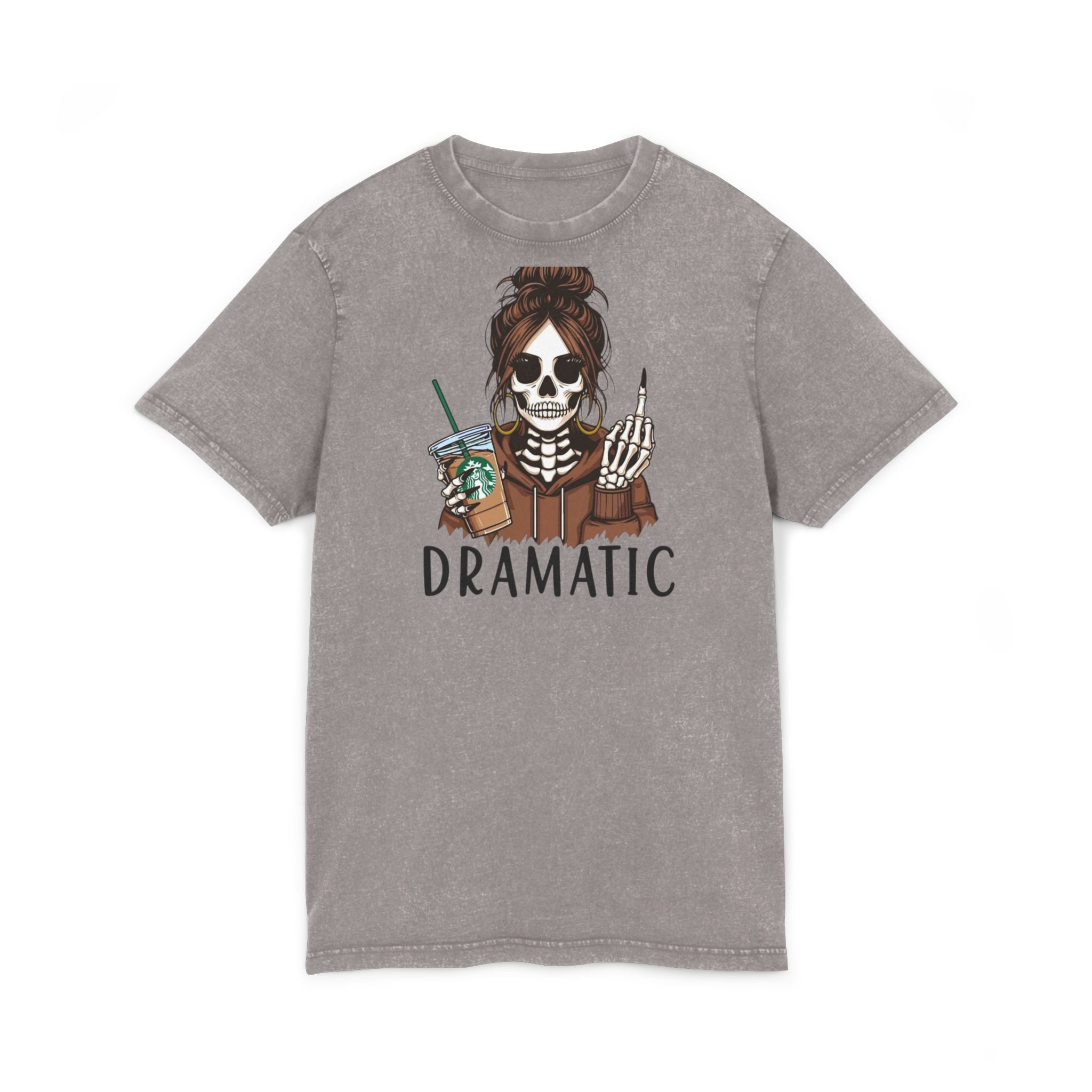Spooky & Stylish Halloween T-Shirt – Limited Edition Dramatic Skeleton Acid Washed Tee, Vintage Graphic Shirt, Skull T-Shirt for Halloween, Boho Style Top, Casual Wear for Every Day - Metamorphosis Creations