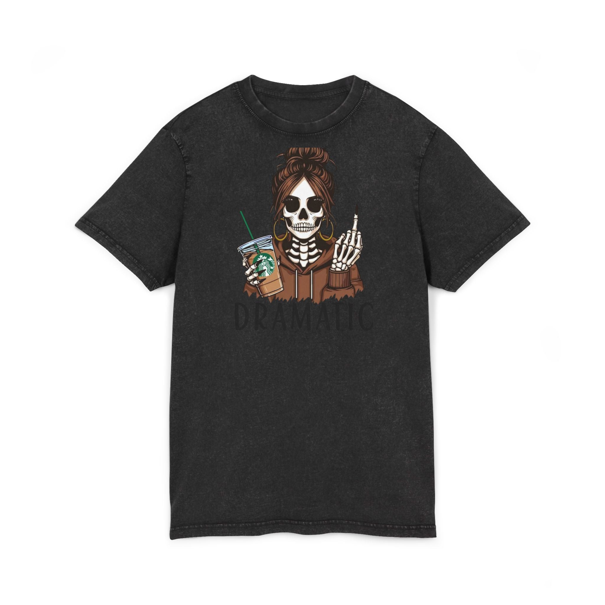 Spooky & Stylish Halloween T-Shirt – Limited Edition Dramatic Skeleton Acid Washed Tee, Vintage Graphic Shirt, Skull T-Shirt for Halloween, Boho Style Top, Casual Wear for Every Day - Metamorphosis Creations