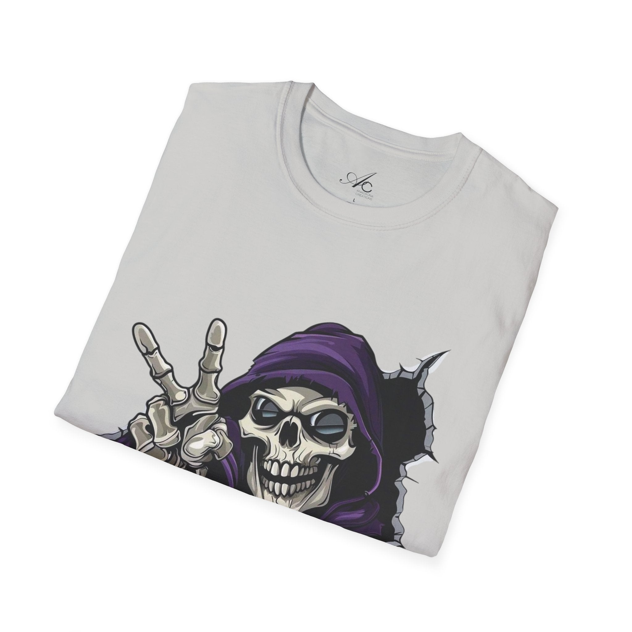 Spooky & Stylish Halloween T-Shirt – Limited Edition Rebellious Skull Graphic Tee, Unisex T-Shirt for Halloween, Festival Wear, Alternative Clothing, Edgy Casual Style - Metamorphosis Creations
