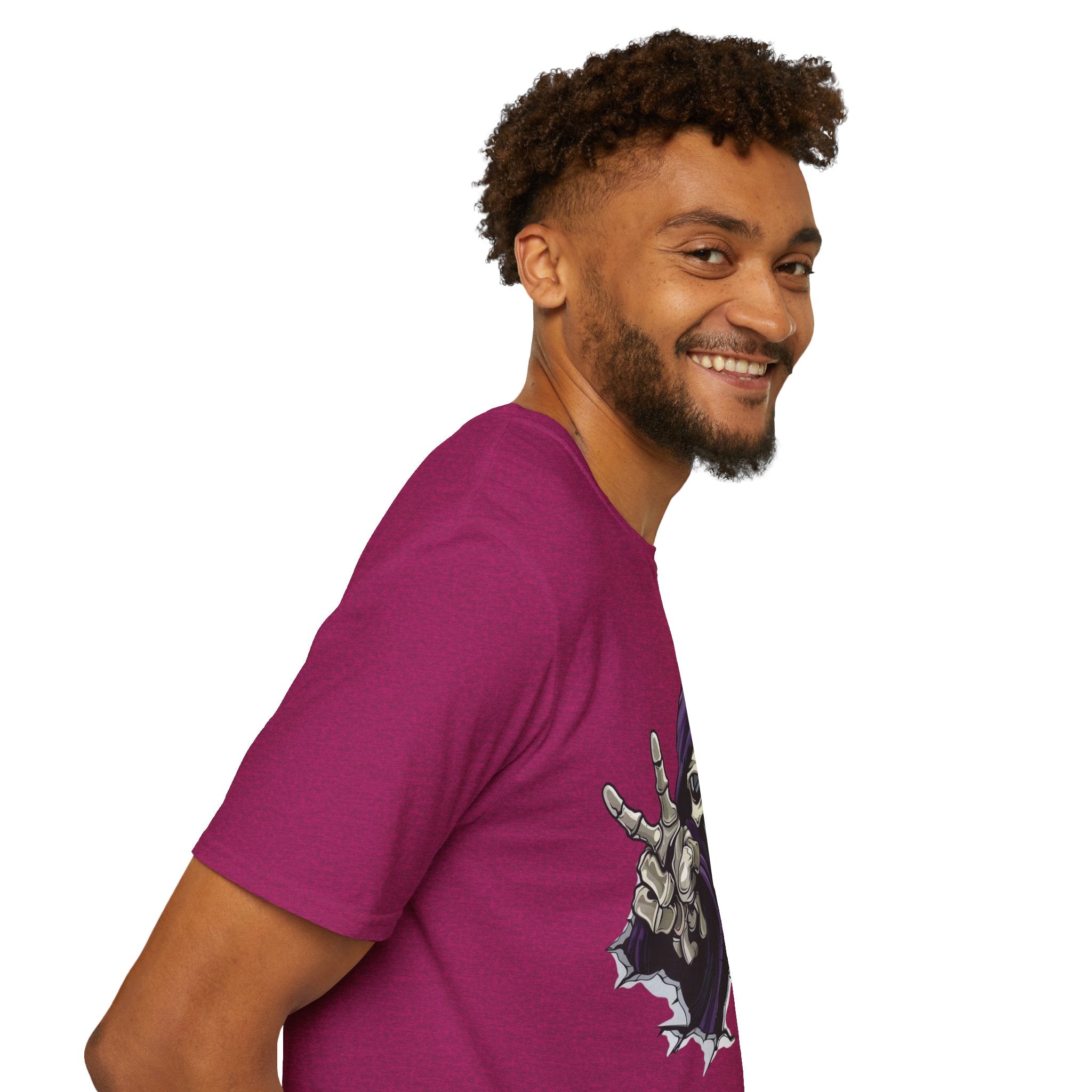 Spooky & Stylish Halloween T-Shirt – Limited Edition Rebellious Skull Graphic Tee, Unisex T-Shirt for Halloween, Festival Wear, Alternative Clothing, Edgy Casual Style - Metamorphosis Creations
