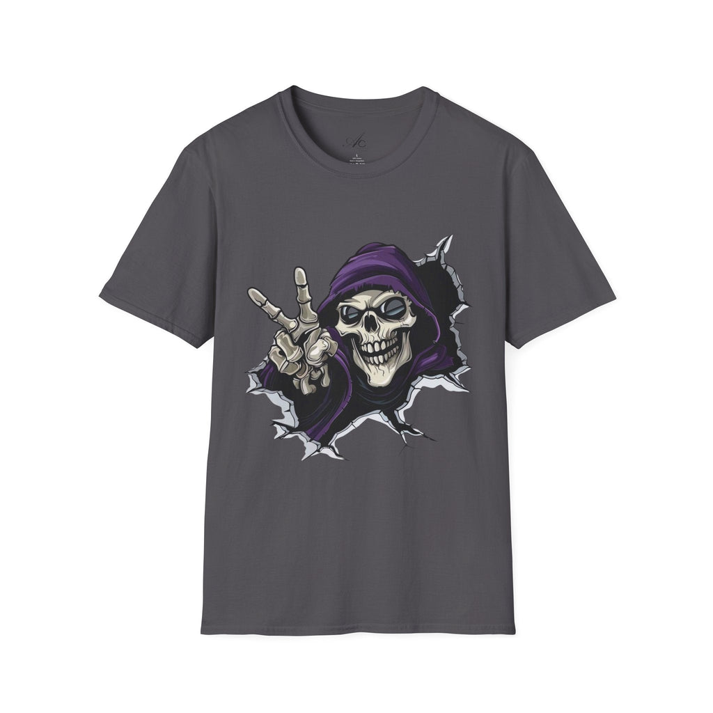 Spooky & Stylish Halloween T-Shirt – Limited Edition Rebellious Skull Graphic Tee, Unisex T-Shirt for Halloween, Festival Wear, Alternative Clothing, Edgy Casual Style - Metamorphosis Creations