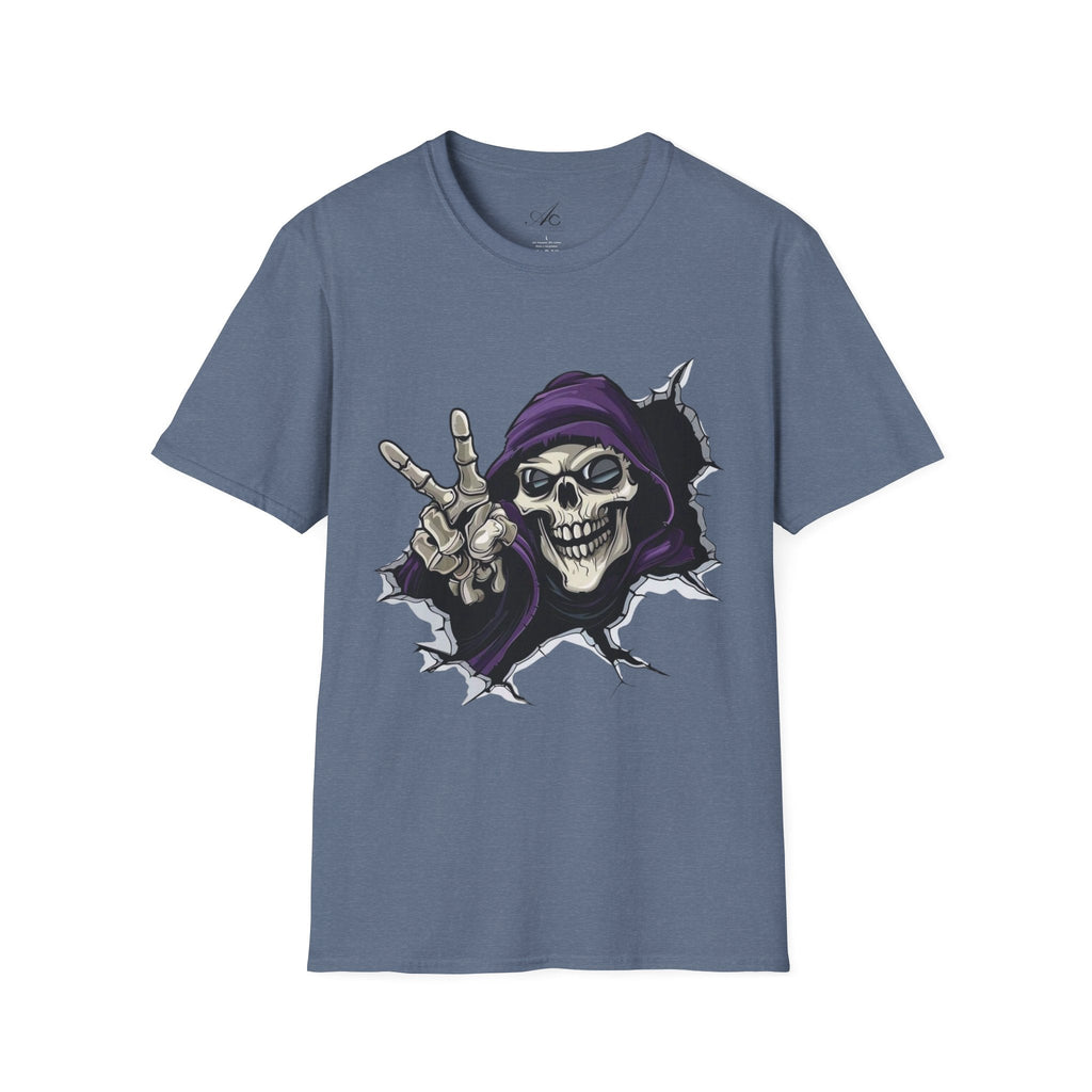 Spooky & Stylish Halloween T-Shirt – Limited Edition Rebellious Skull Graphic Tee, Unisex T-Shirt for Halloween, Festival Wear, Alternative Clothing, Edgy Casual Style - Metamorphosis Creations