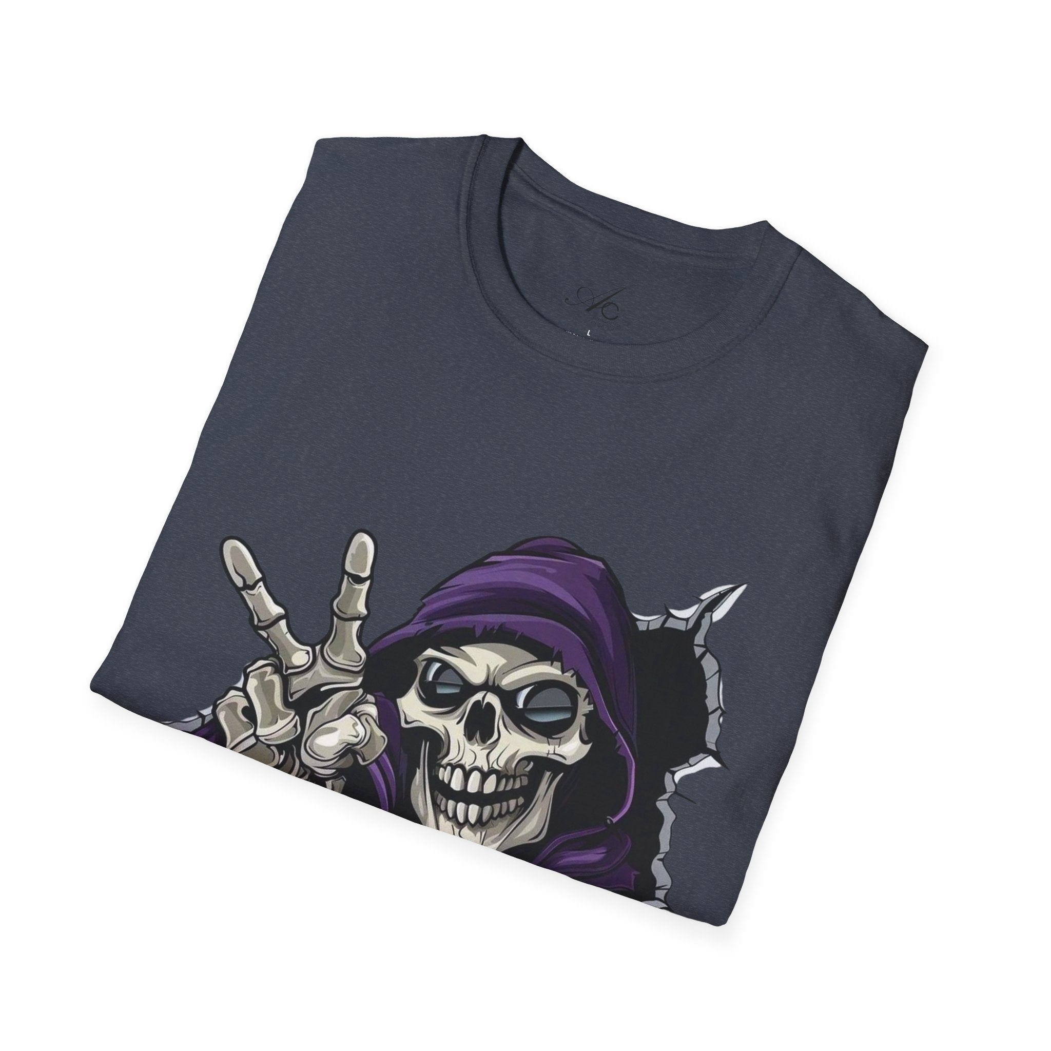 Spooky & Stylish Halloween T-Shirt – Limited Edition Rebellious Skull Graphic Tee, Unisex T-Shirt for Halloween, Festival Wear, Alternative Clothing, Edgy Casual Style - Metamorphosis Creations