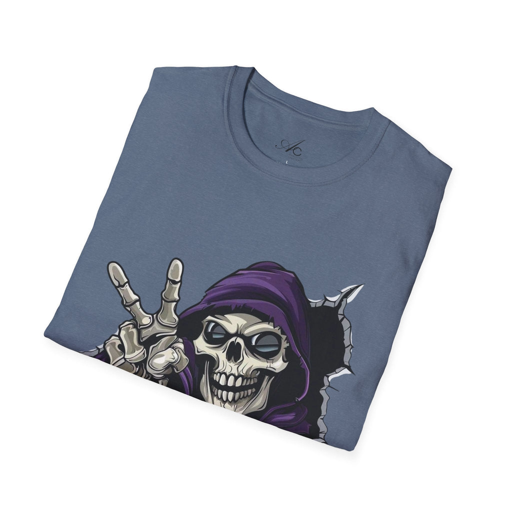 Spooky & Stylish Halloween T-Shirt – Limited Edition Rebellious Skull Graphic Tee, Unisex T-Shirt for Halloween, Festival Wear, Alternative Clothing, Edgy Casual Style - Metamorphosis Creations