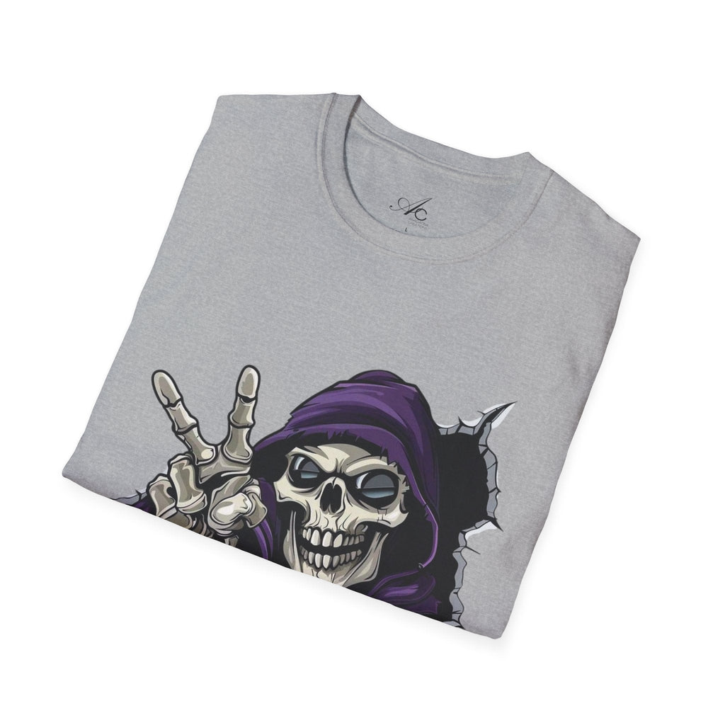 Spooky & Stylish Halloween T-Shirt – Limited Edition Rebellious Skull Graphic Tee, Unisex T-Shirt for Halloween, Festival Wear, Alternative Clothing, Edgy Casual Style - Metamorphosis Creations