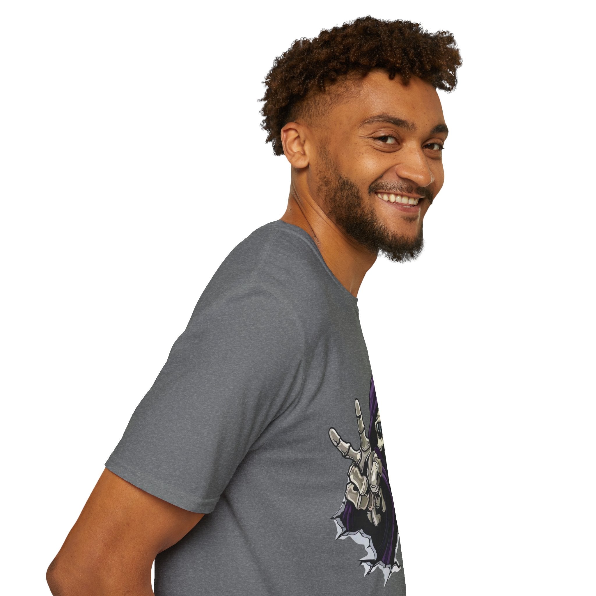 Spooky & Stylish Halloween T-Shirt – Limited Edition Rebellious Skull Graphic Tee, Unisex T-Shirt for Halloween, Festival Wear, Alternative Clothing, Edgy Casual Style - Metamorphosis Creations