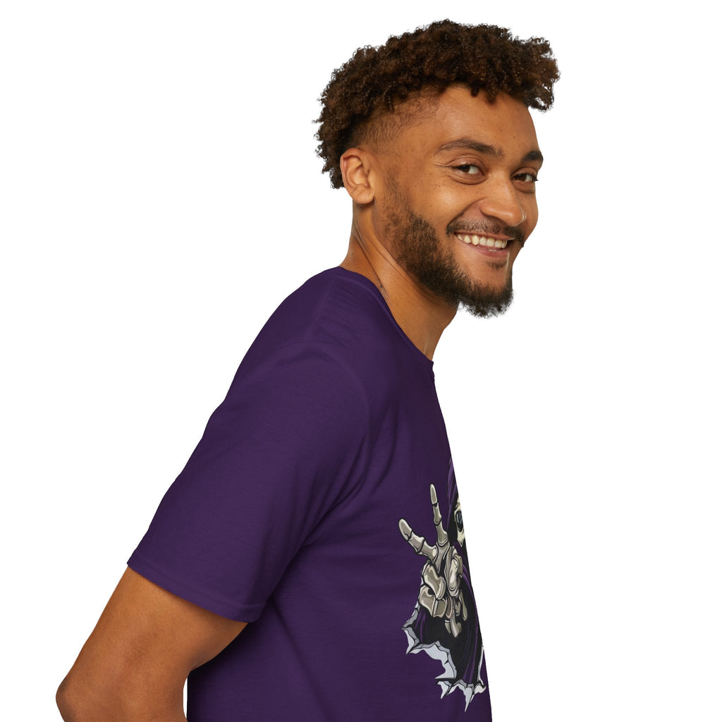 Spooky & Stylish Halloween T-Shirt – Limited Edition Rebellious Skull Graphic Tee, Unisex T-Shirt for Halloween, Festival Wear, Alternative Clothing, Edgy Casual Style - Metamorphosis Creations