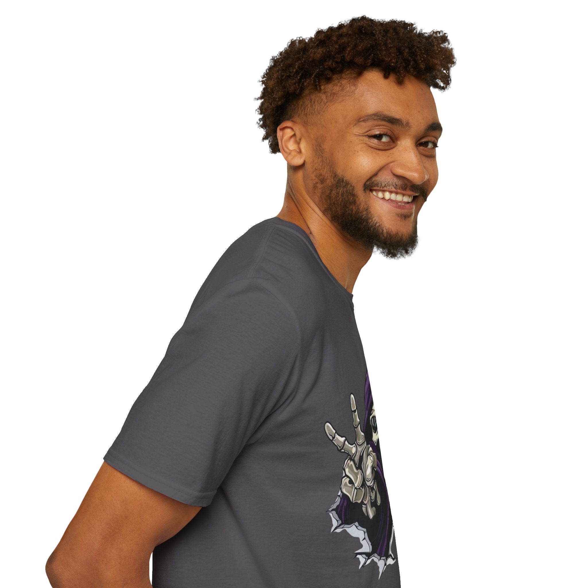 Spooky & Stylish Halloween T-Shirt – Limited Edition Rebellious Skull Graphic Tee, Unisex T-Shirt for Halloween, Festival Wear, Alternative Clothing, Edgy Casual Style - Metamorphosis Creations