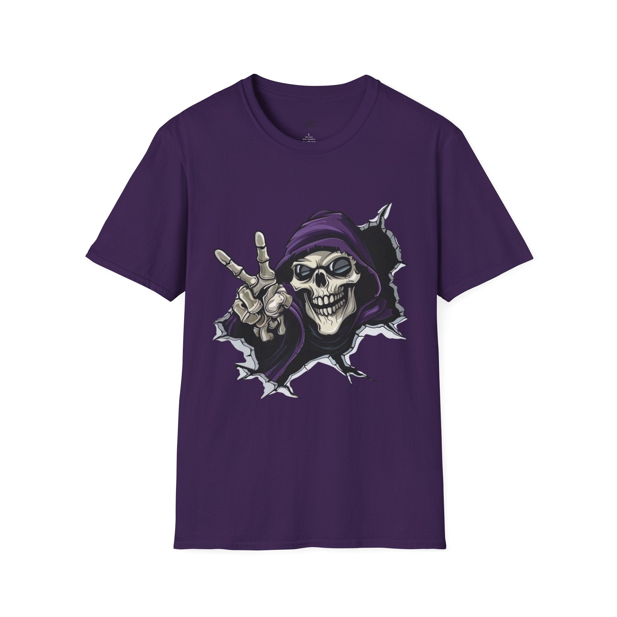 Spooky & Stylish Halloween T-Shirt – Limited Edition Rebellious Skull Graphic Tee, Unisex T-Shirt for Halloween, Festival Wear, Alternative Clothing, Edgy Casual Style - Metamorphosis Creations