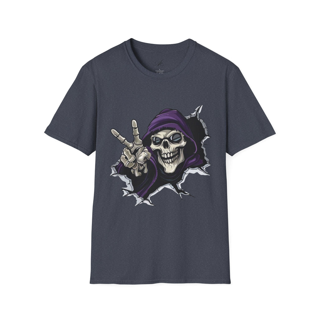 Spooky & Stylish Halloween T-Shirt – Limited Edition Rebellious Skull Graphic Tee, Unisex T-Shirt for Halloween, Festival Wear, Alternative Clothing, Edgy Casual Style - Metamorphosis Creations