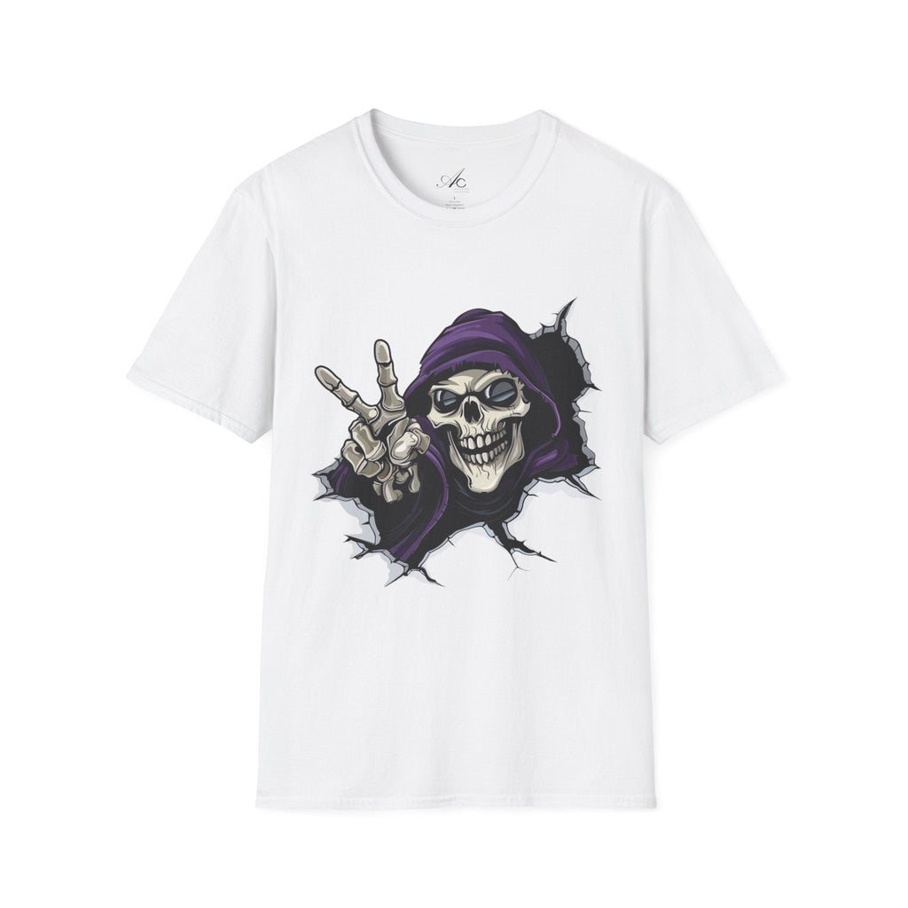 Spooky & Stylish Halloween T-Shirt – Limited Edition Rebellious Skull Graphic Tee, Unisex T-Shirt for Halloween, Festival Wear, Alternative Clothing, Edgy Casual Style - Metamorphosis Creations