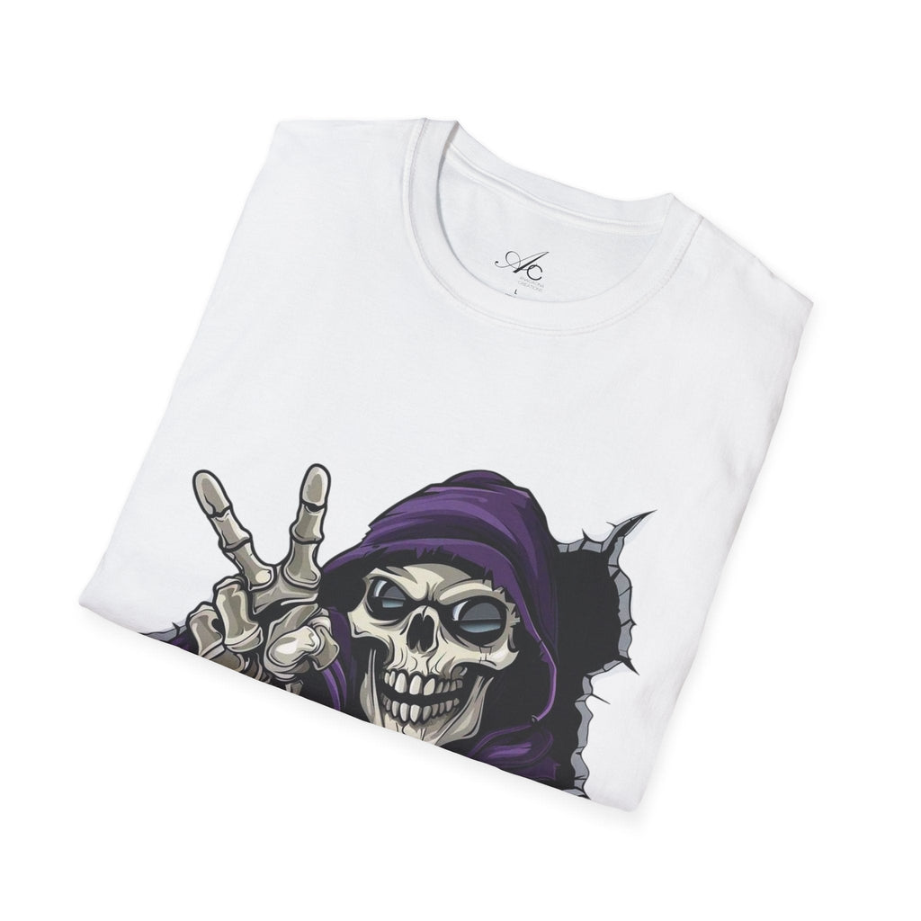 Spooky & Stylish Halloween T-Shirt – Limited Edition Rebellious Skull Graphic Tee, Unisex T-Shirt for Halloween, Festival Wear, Alternative Clothing, Edgy Casual Style - Metamorphosis Creations