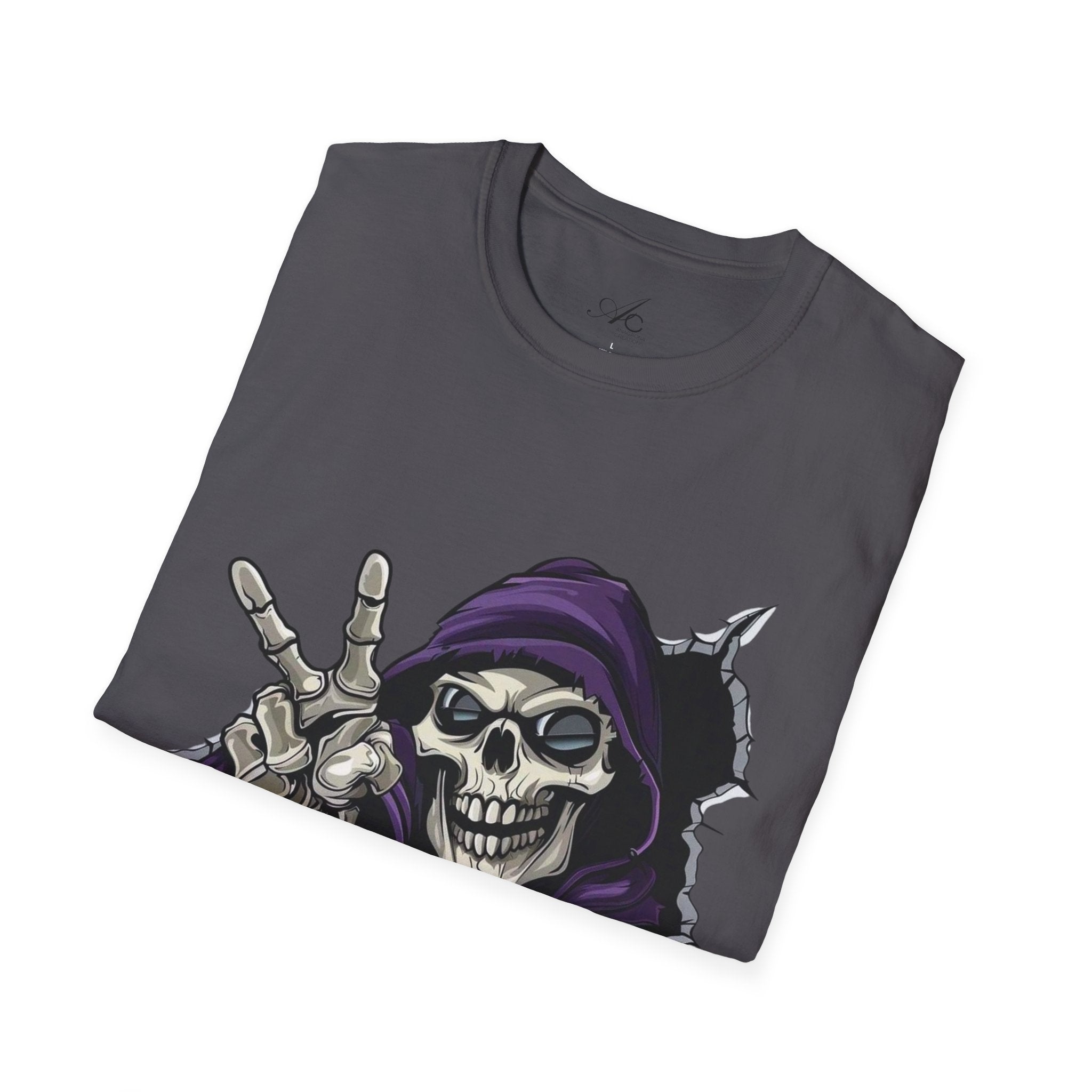 Spooky & Stylish Halloween T-Shirt – Limited Edition Rebellious Skull Graphic Tee, Unisex T-Shirt for Halloween, Festival Wear, Alternative Clothing, Edgy Casual Style - Metamorphosis Creations