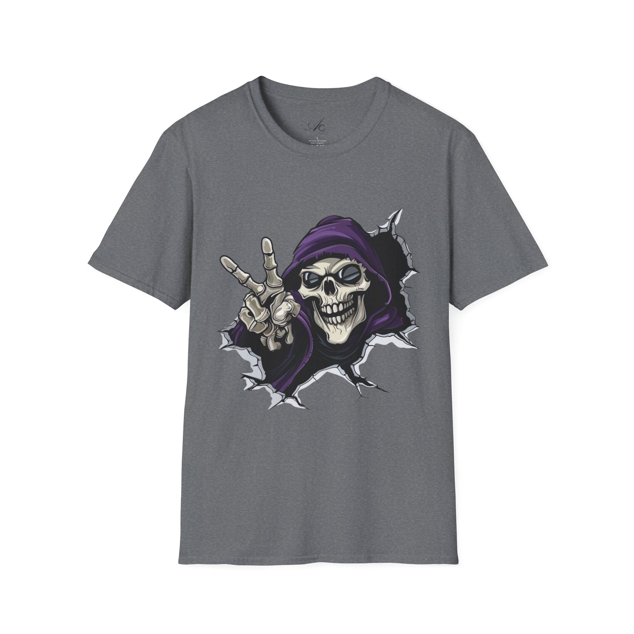 Spooky & Stylish Halloween T-Shirt – Limited Edition Rebellious Skull Graphic Tee, Unisex T-Shirt for Halloween, Festival Wear, Alternative Clothing, Edgy Casual Style - Metamorphosis Creations