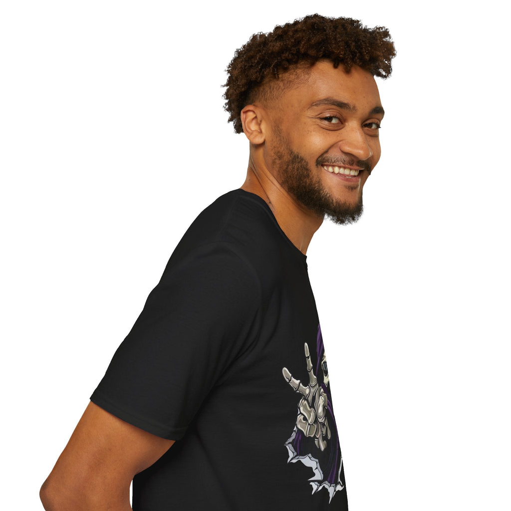 Spooky & Stylish Halloween T-Shirt – Limited Edition Rebellious Skull Graphic Tee, Unisex T-Shirt for Halloween, Festival Wear, Alternative Clothing, Edgy Casual Style - Metamorphosis Creations