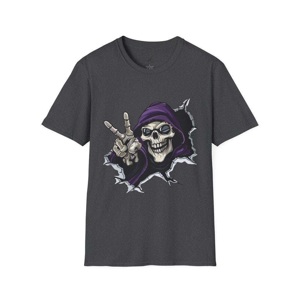 Spooky & Stylish Halloween T-Shirt – Limited Edition Rebellious Skull Graphic Tee, Unisex T-Shirt for Halloween, Festival Wear, Alternative Clothing, Edgy Casual Style - Metamorphosis Creations