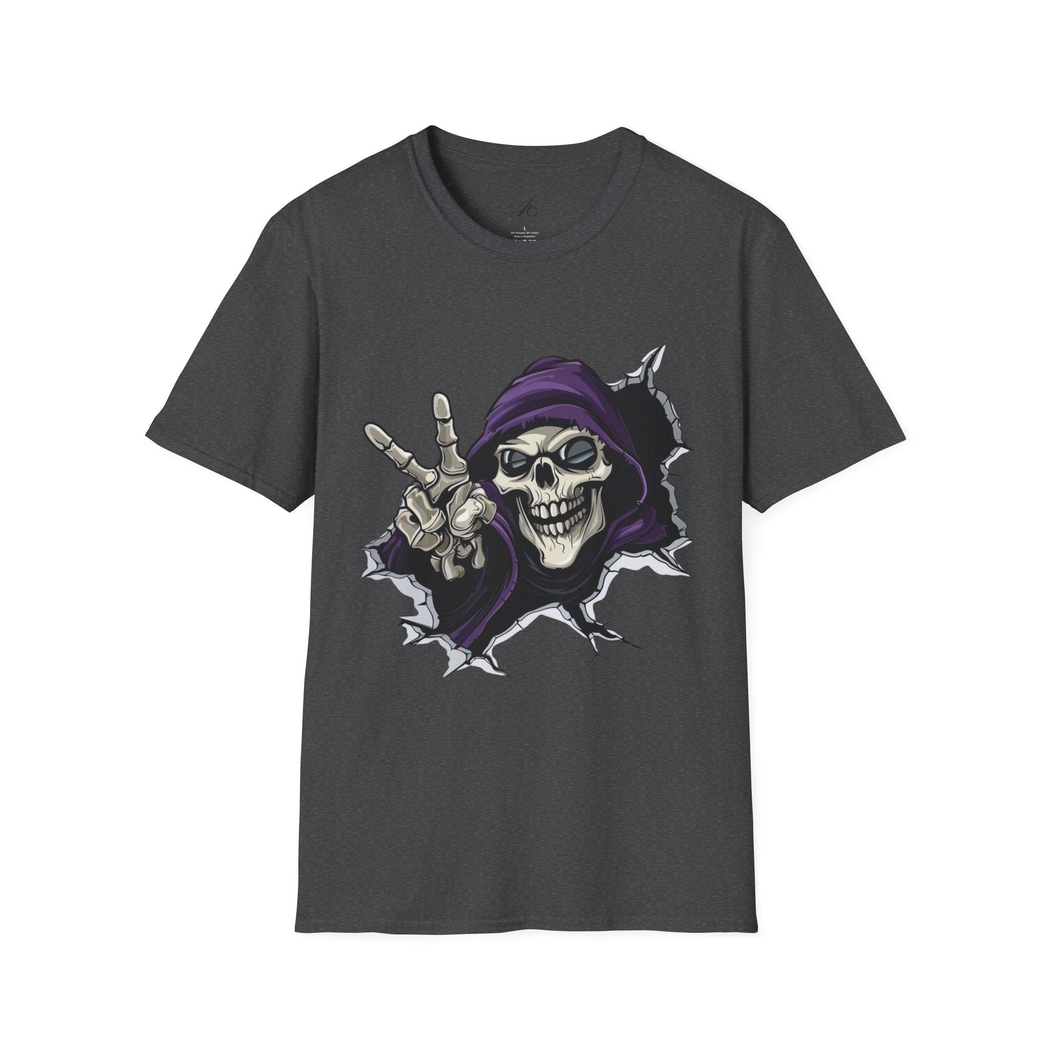 Spooky & Stylish Halloween T-Shirt – Limited Edition Rebellious Skull Graphic Tee, Unisex T-Shirt for Halloween, Festival Wear, Alternative Clothing, Edgy Casual Style - Metamorphosis Creations