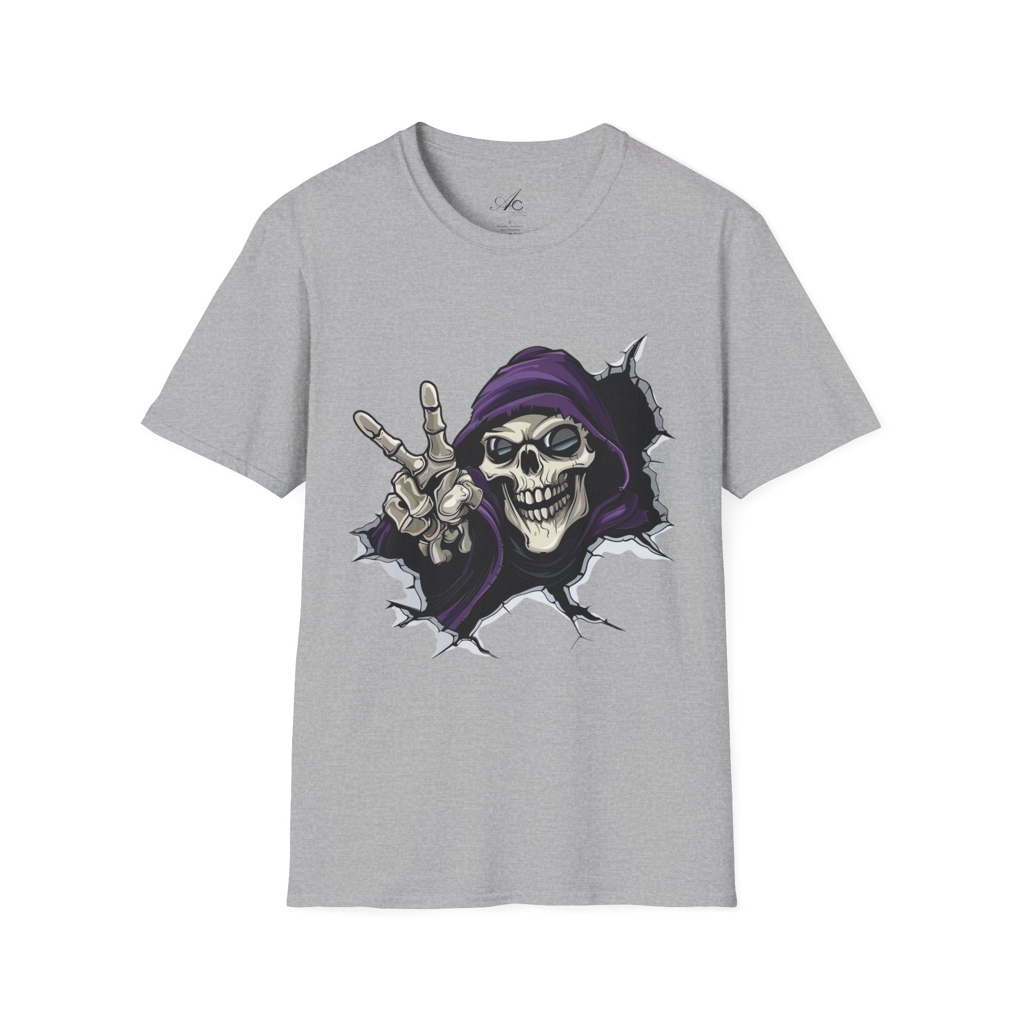 Spooky & Stylish Halloween T-Shirt – Limited Edition Rebellious Skull Graphic Tee, Unisex T-Shirt for Halloween, Festival Wear, Alternative Clothing, Edgy Casual Style - Metamorphosis Creations