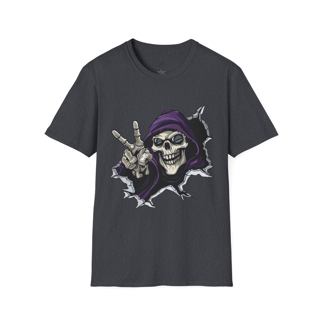 Spooky & Stylish Halloween T-Shirt – Limited Edition Rebellious Skull Graphic Tee, Unisex T-Shirt for Halloween, Festival Wear, Alternative Clothing, Edgy Casual Style - Metamorphosis Creations