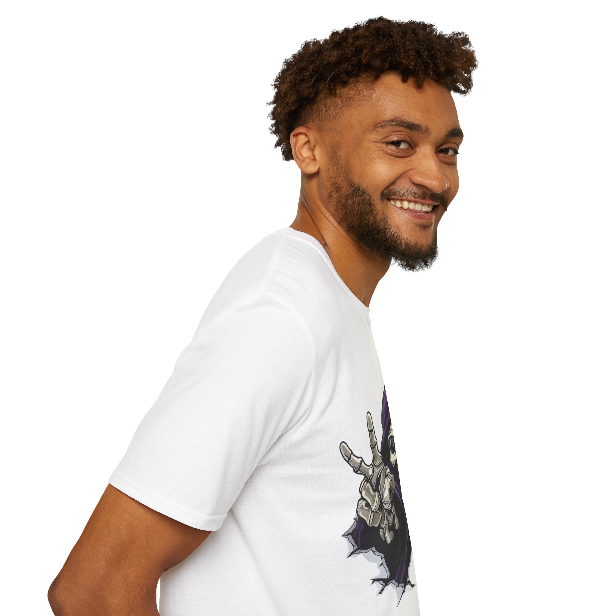 Spooky & Stylish Halloween T-Shirt – Limited Edition Rebellious Skull Graphic Tee, Unisex T-Shirt for Halloween, Festival Wear, Alternative Clothing, Edgy Casual Style - Metamorphosis Creations