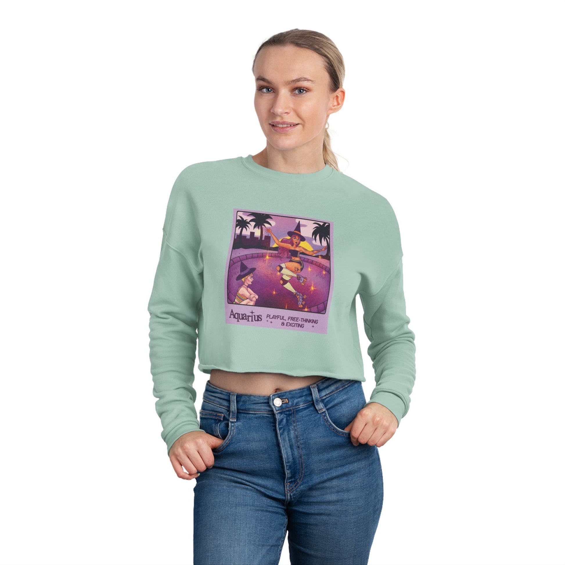 Spooky sweater Vintage - Inspired Women's Cropped Sweatshirt, Cozy Casual Wear, Unique Gift Idea, Trendy Fashion, Astrology Themed - Metamorphosis Creations