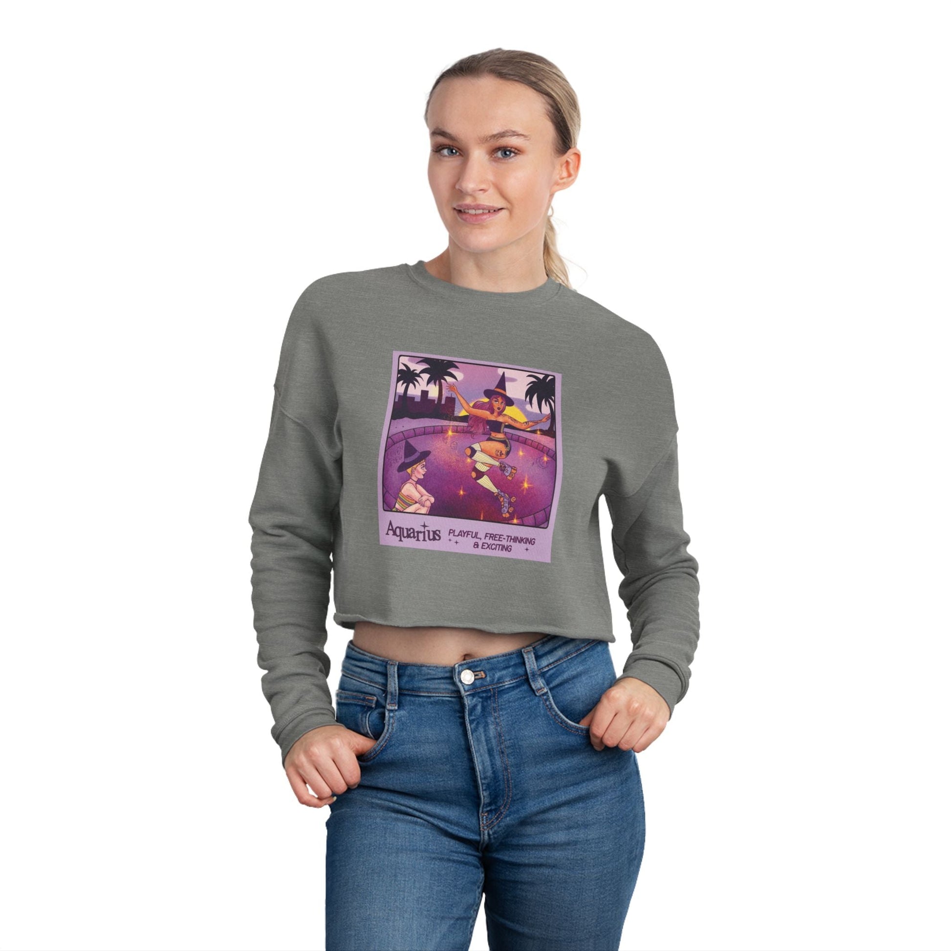 Spooky sweater Vintage - Inspired Women's Cropped Sweatshirt, Cozy Casual Wear, Unique Gift Idea, Trendy Fashion, Astrology Themed - Metamorphosis Creations