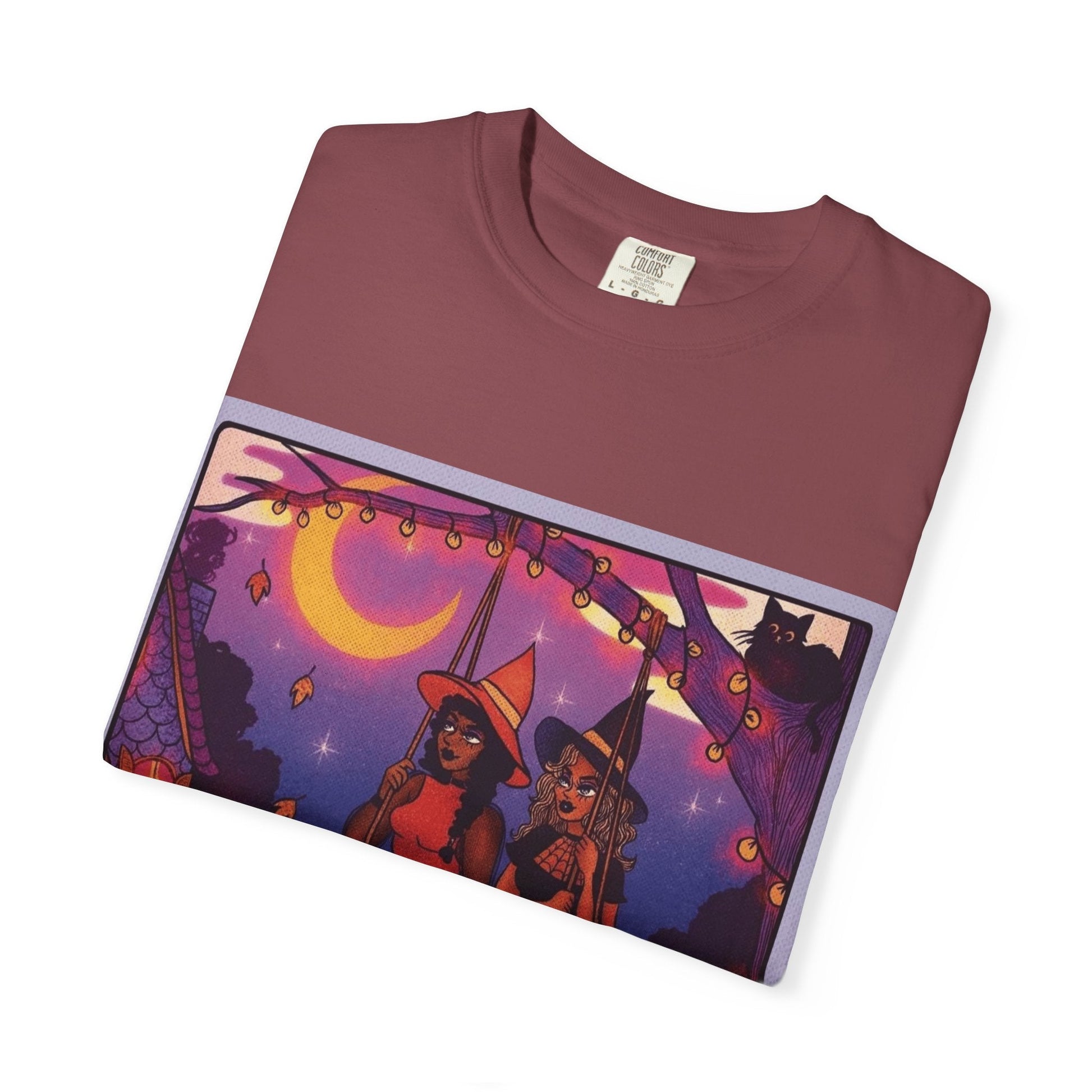 Spooky Vibes Only – Halloween Graphic Tee" Bewitching Libra T-Shirt - Festive and Connected - Unisex Garment - Dyed Tee for Astrology Lovers, Halloween, Birthdays, Gifts, Casual Wear - Metamorphosis Creations