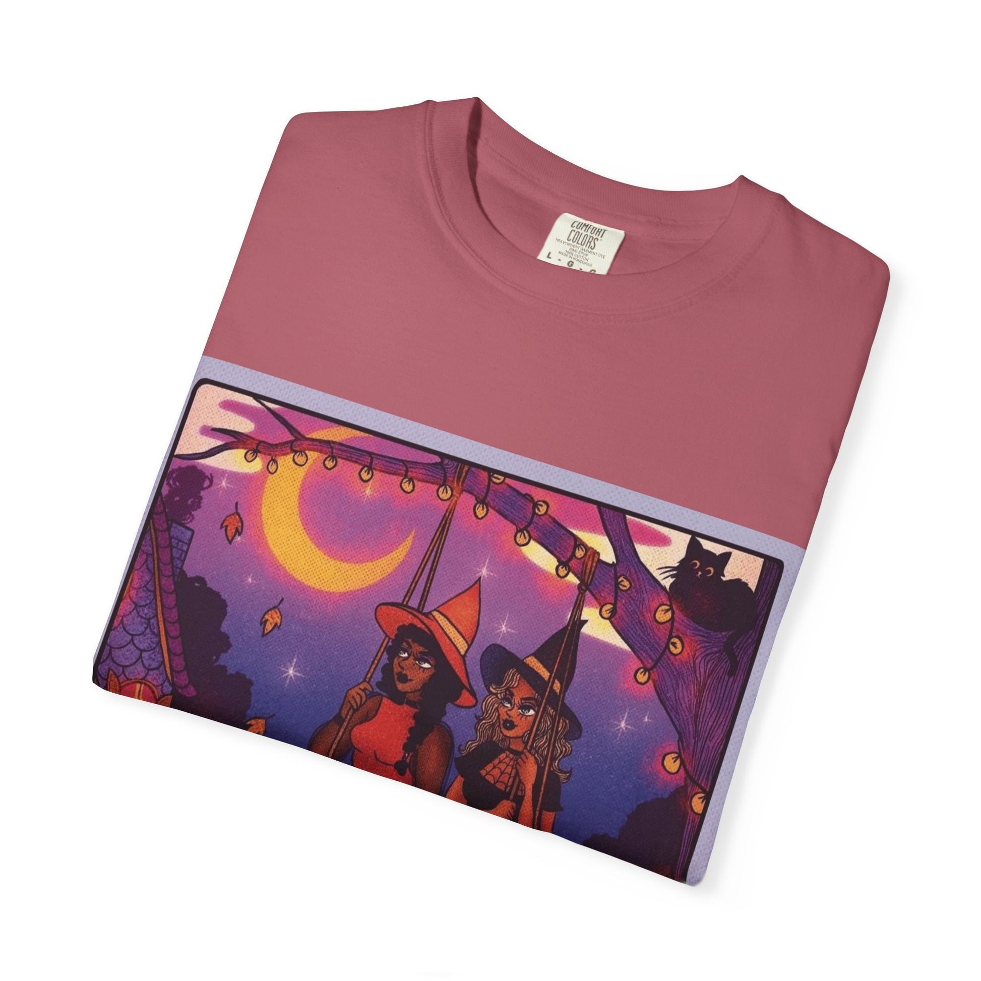 Spooky Vibes Only – Halloween Graphic Tee" Bewitching Libra T-Shirt - Festive and Connected - Unisex Garment - Dyed Tee for Astrology Lovers, Halloween, Birthdays, Gifts, Casual Wear - Metamorphosis Creations