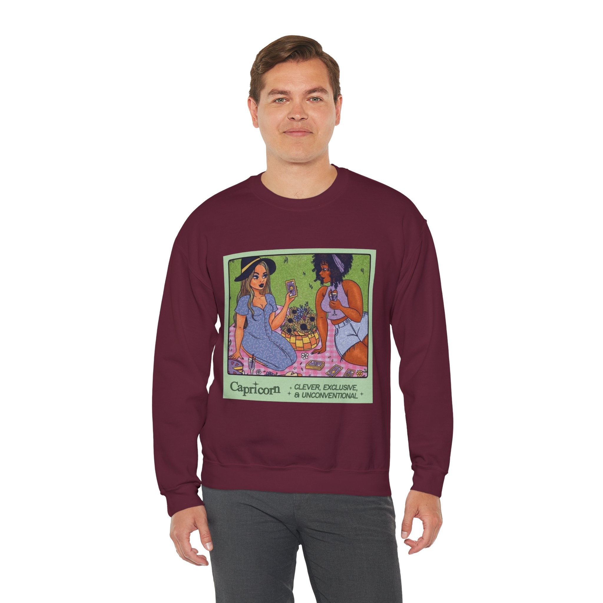 Spooky Vibes Only" Halloween Sweater Capricorn Vibes Crewneck Sweatshirt, Cozy Unisex Apparel, Astrology Gift, Casual Layering Top - Metamorphosis Creations