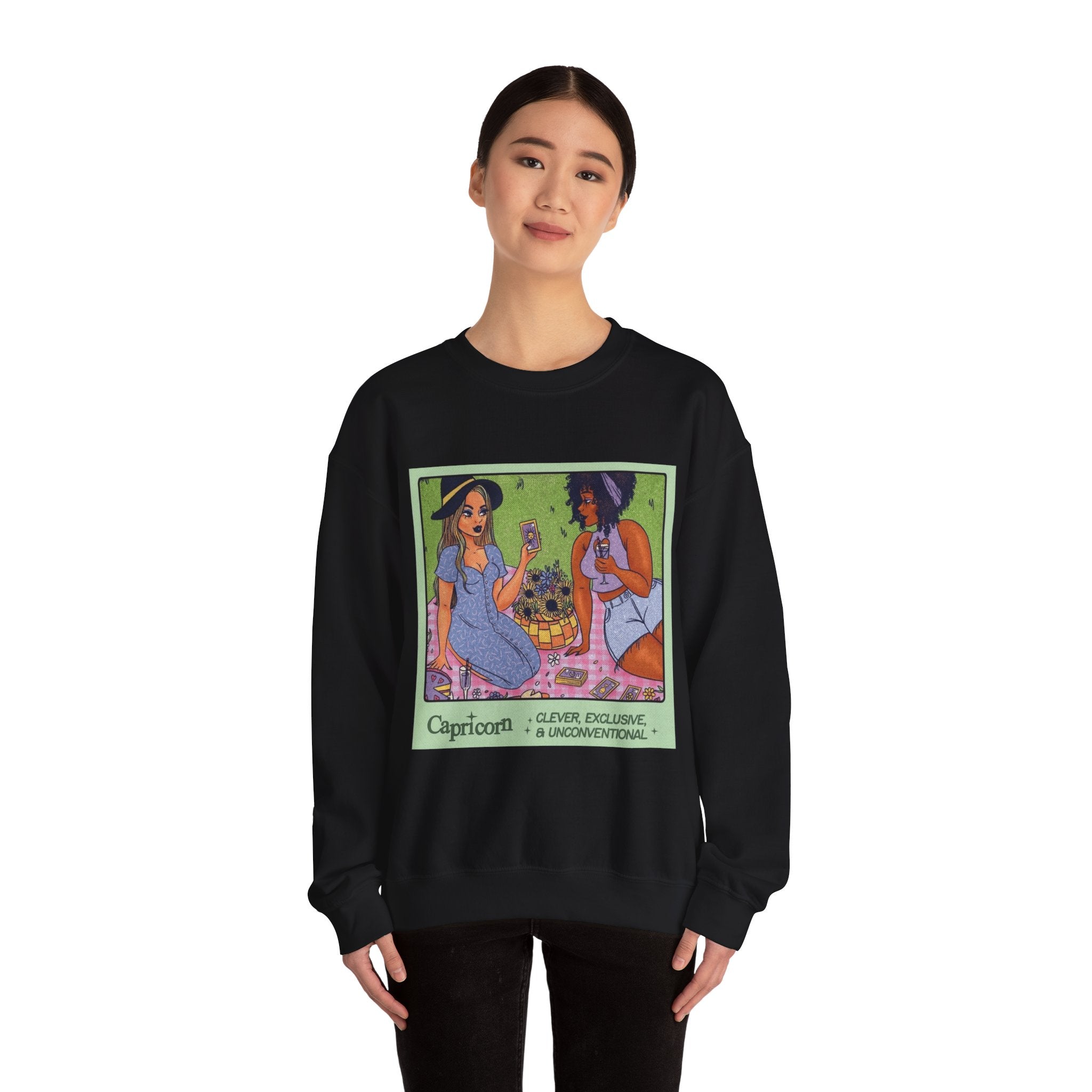 Spooky Vibes Only" Halloween Sweater Capricorn Vibes Crewneck Sweatshirt, Cozy Unisex Apparel, Astrology Gift, Casual Layering Top - Metamorphosis Creations