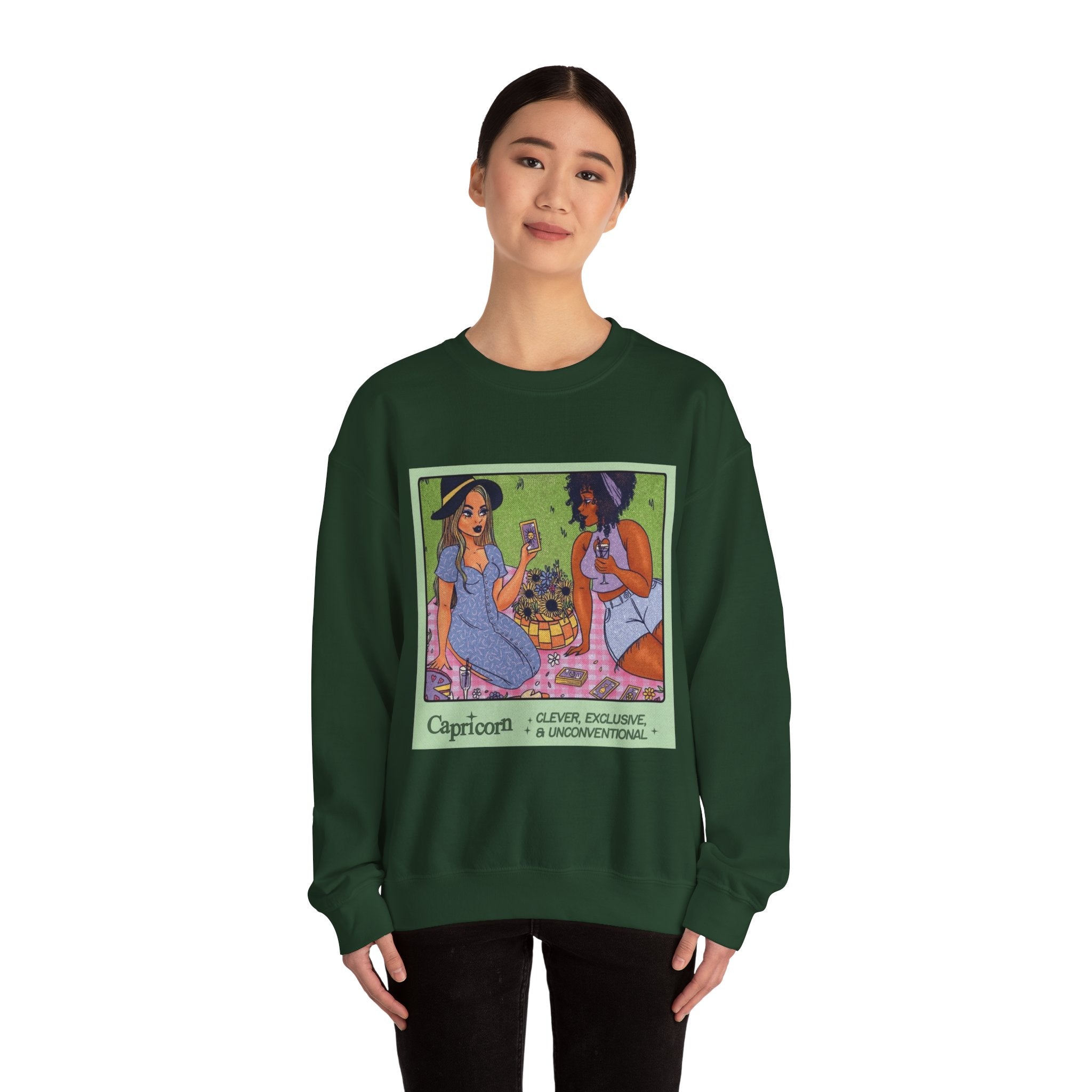 Spooky Vibes Only" Halloween Sweater Capricorn Vibes Crewneck Sweatshirt, Cozy Unisex Apparel, Astrology Gift, Casual Layering Top - Metamorphosis Creations