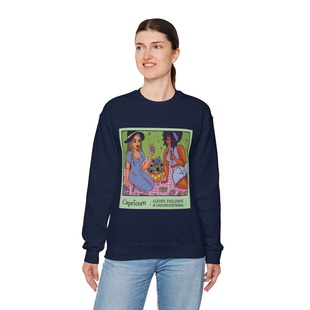 Spooky Vibes Only" Halloween Sweater Capricorn Vibes Crewneck Sweatshirt, Cozy Unisex Apparel, Astrology Gift, Casual Layering Top - Metamorphosis Creations