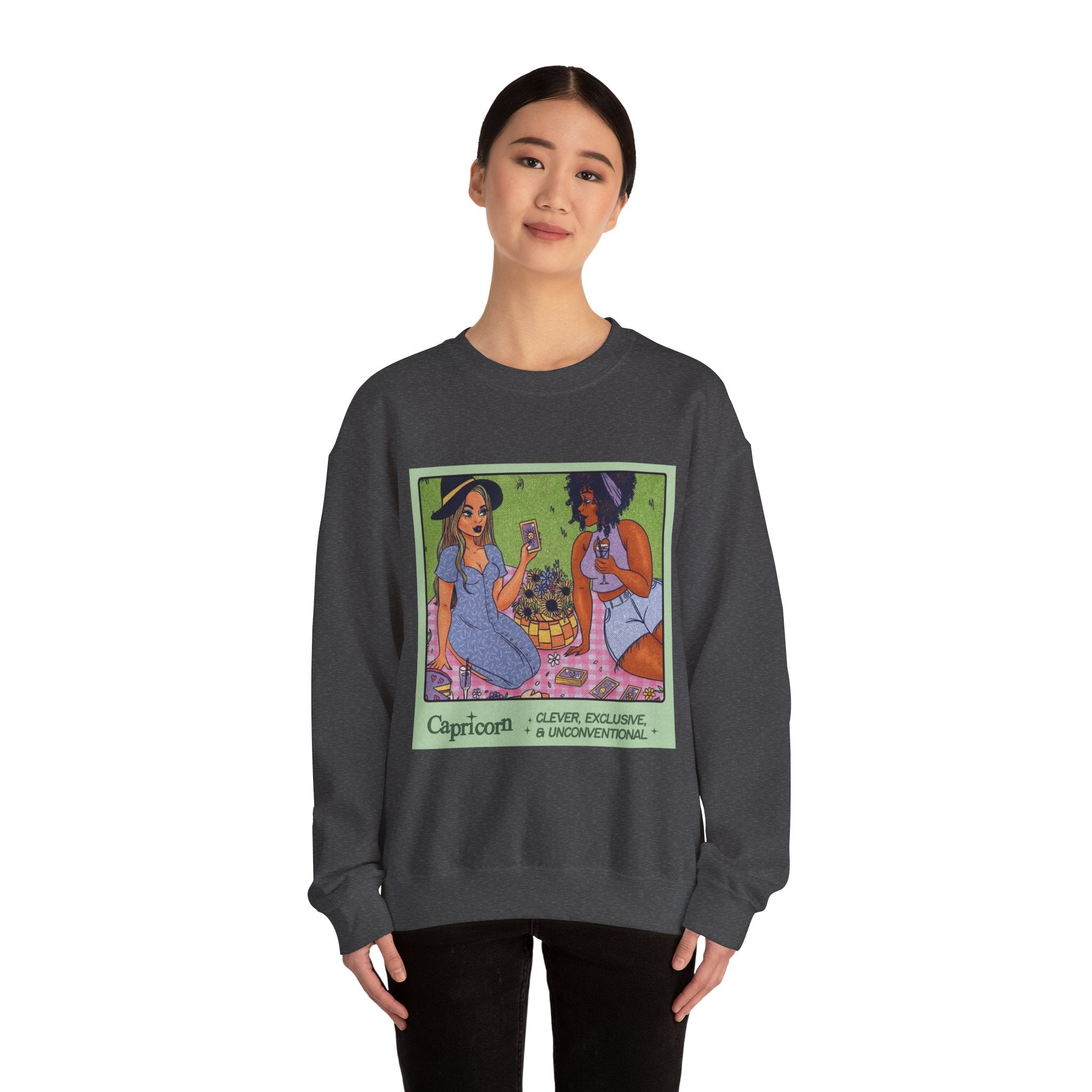 Spooky Vibes Only" Halloween Sweater Capricorn Vibes Crewneck Sweatshirt, Cozy Unisex Apparel, Astrology Gift, Casual Layering Top - Metamorphosis Creations