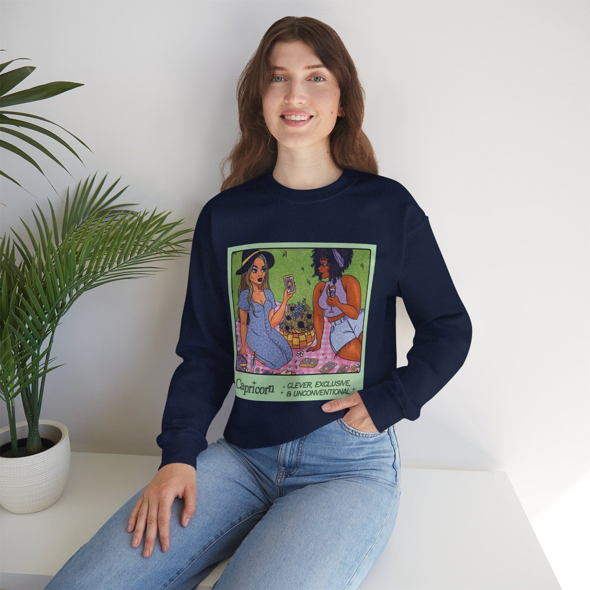 Spooky Vibes Only" Halloween Sweater Capricorn Vibes Crewneck Sweatshirt, Cozy Unisex Apparel, Astrology Gift, Casual Layering Top - Metamorphosis Creations