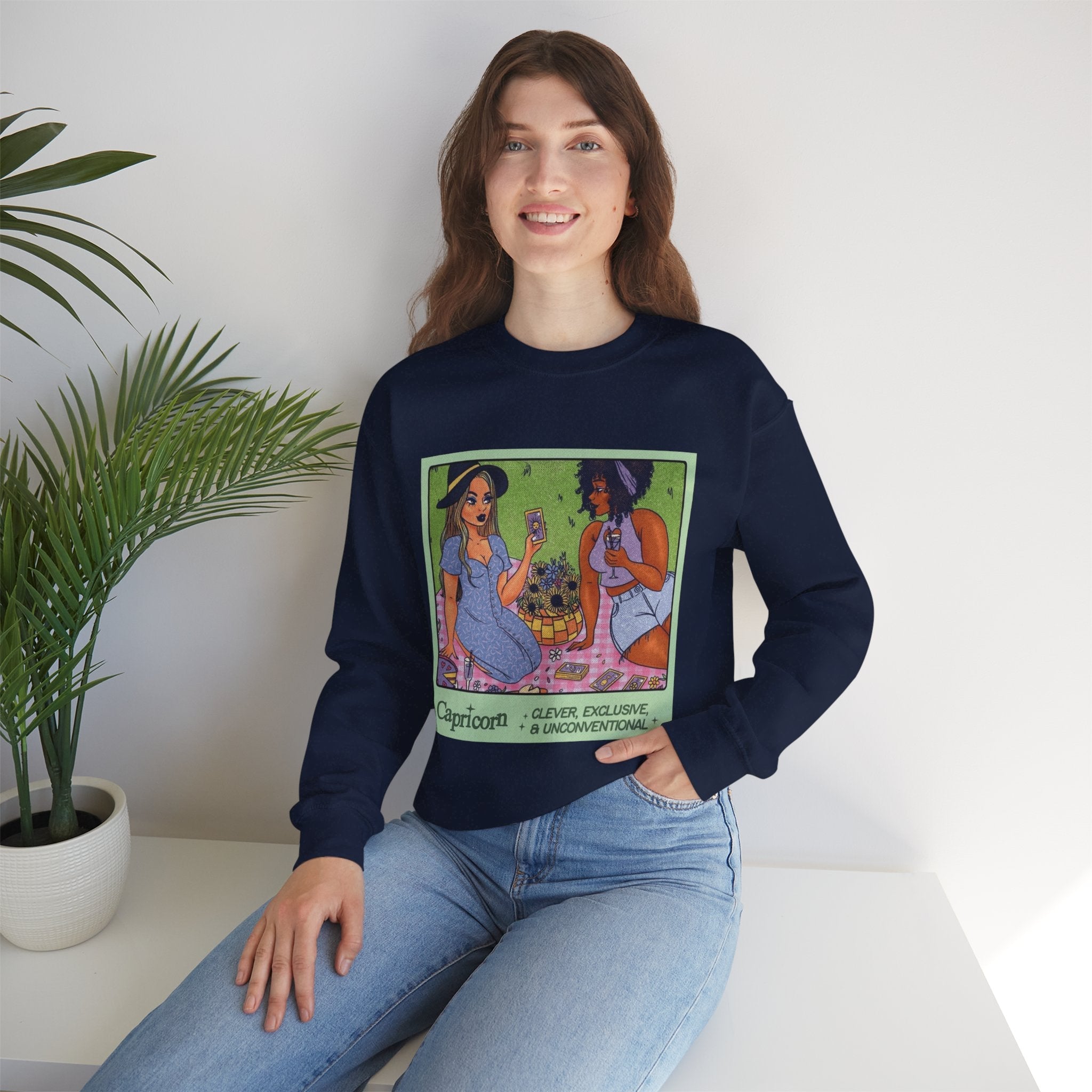 Spooky Vibes Only" Halloween Sweater Capricorn Vibes Crewneck Sweatshirt, Cozy Unisex Apparel, Astrology Gift, Casual Layering Top - Metamorphosis Creations