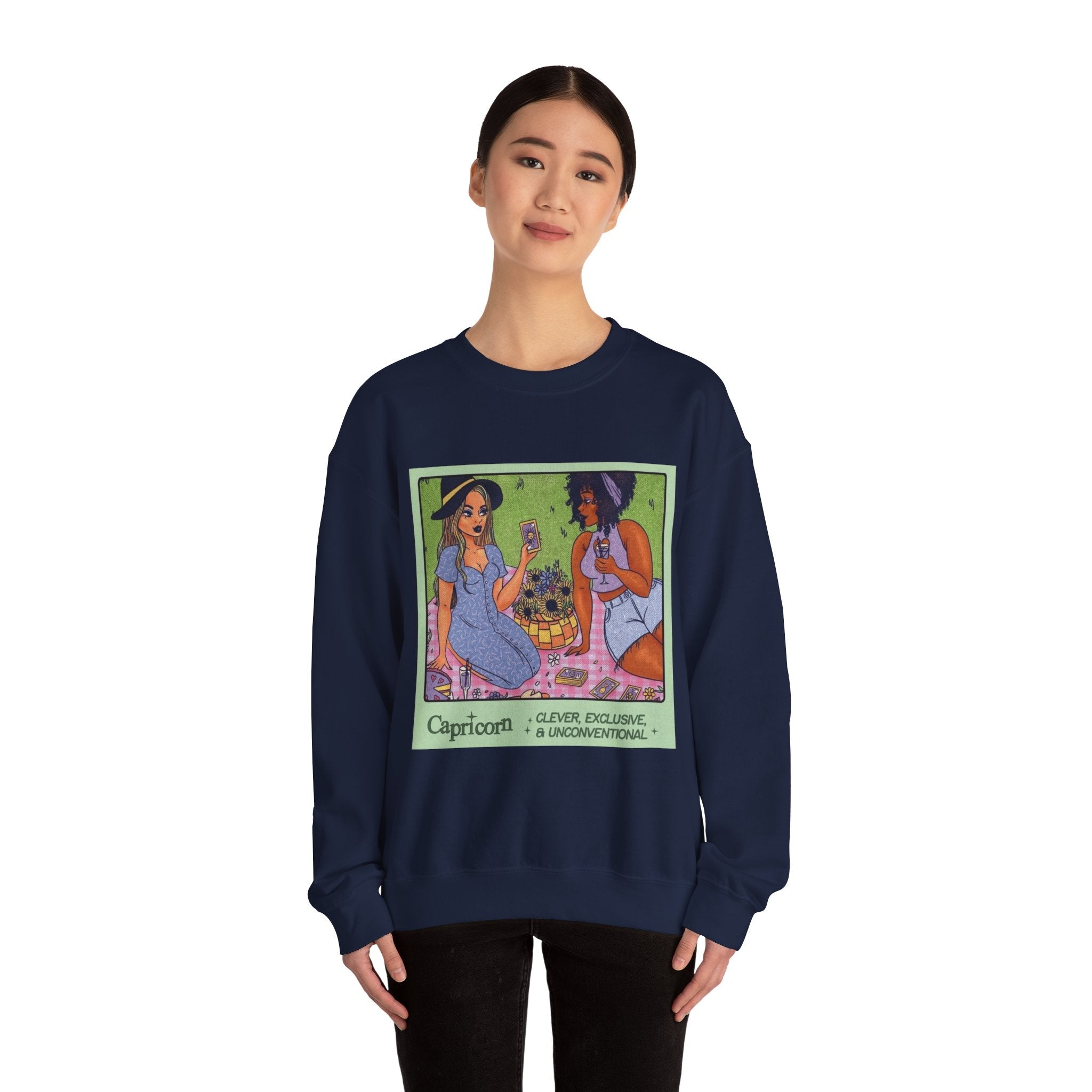 Spooky Vibes Only" Halloween Sweater Capricorn Vibes Crewneck Sweatshirt, Cozy Unisex Apparel, Astrology Gift, Casual Layering Top - Metamorphosis Creations